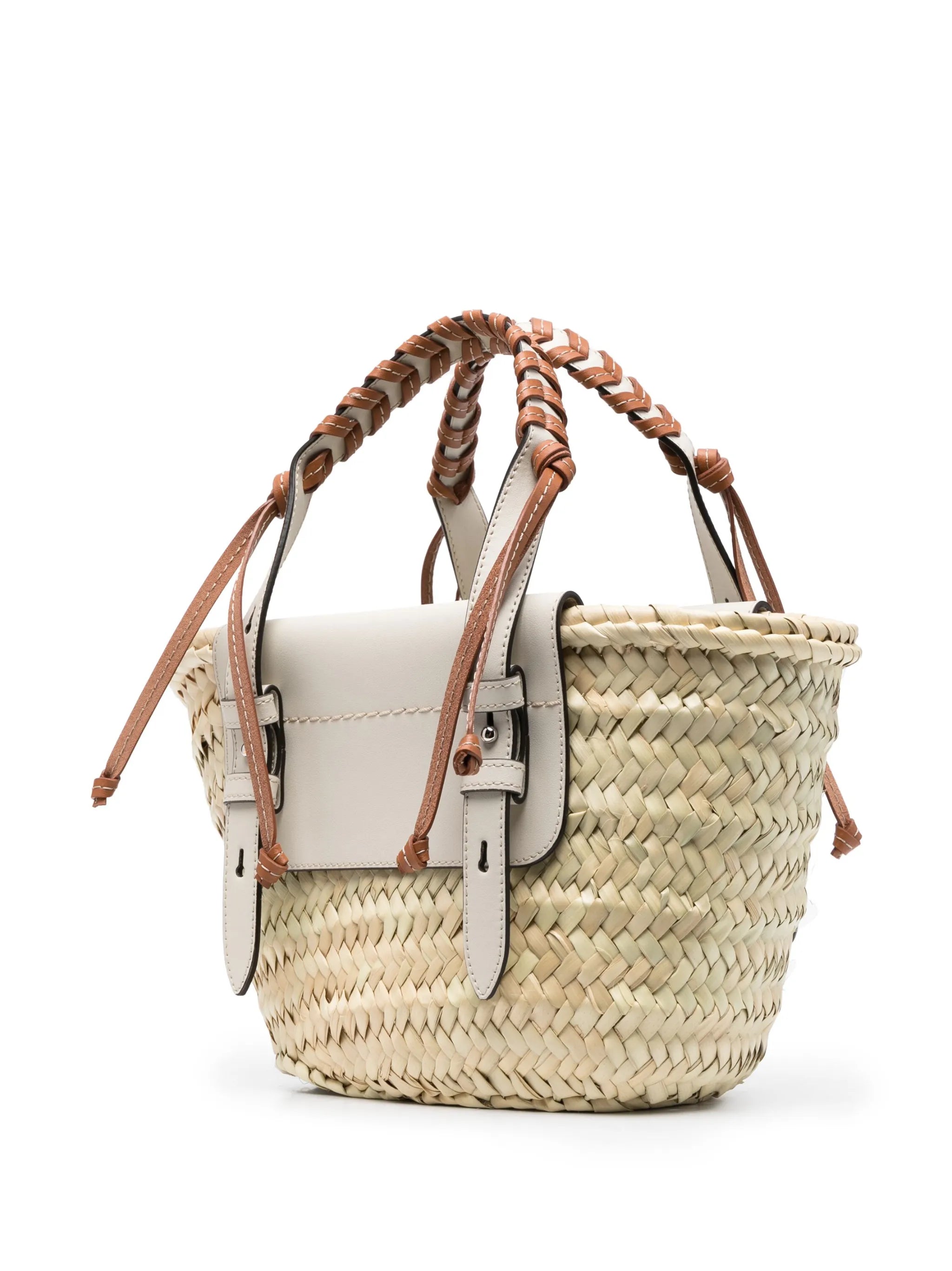 logo-debossed raffia tote bag