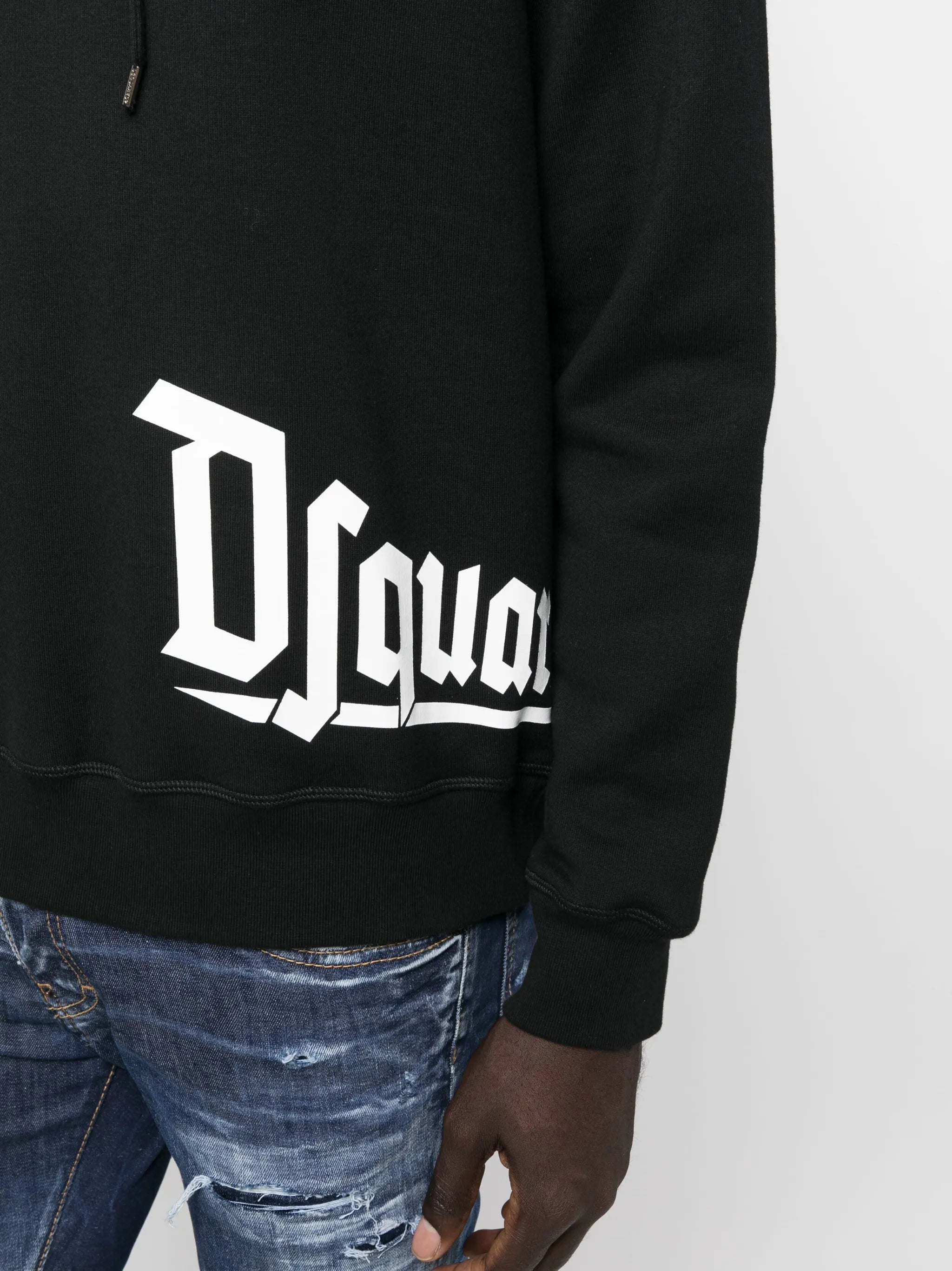 logo-print cotton hoodie