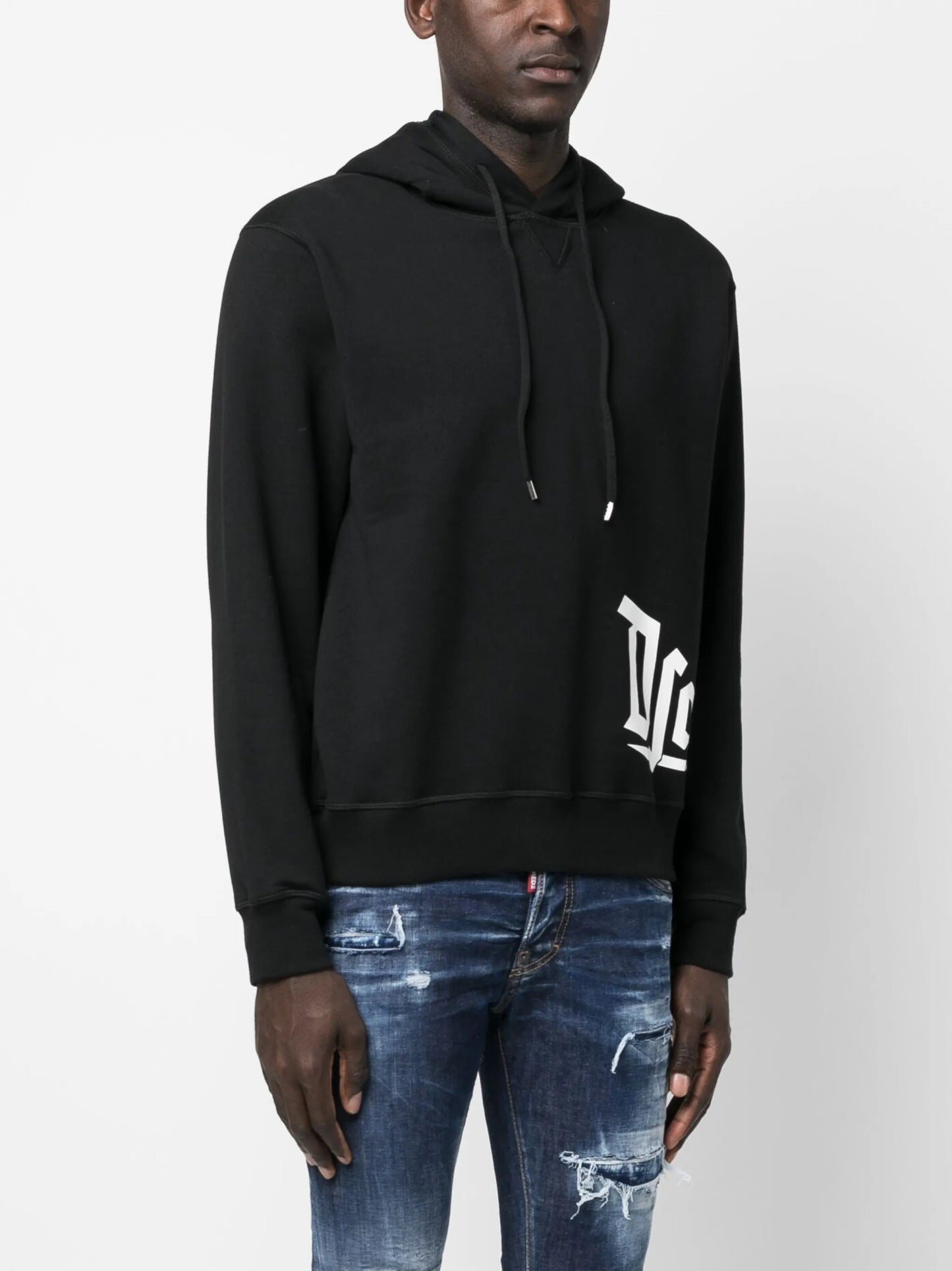 logo-print cotton hoodie