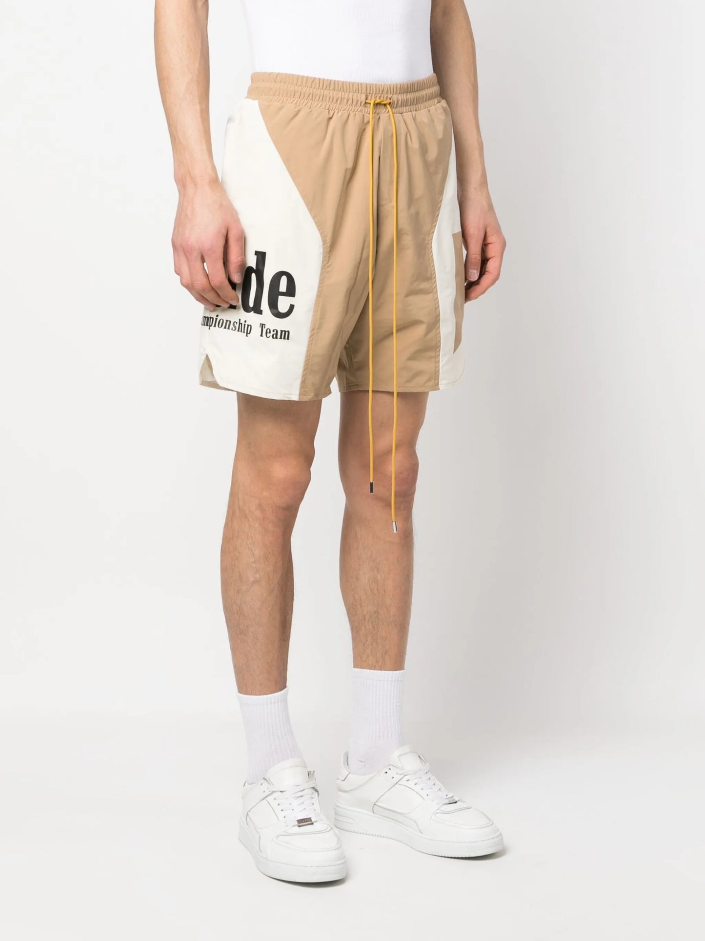 logo-print track shorts