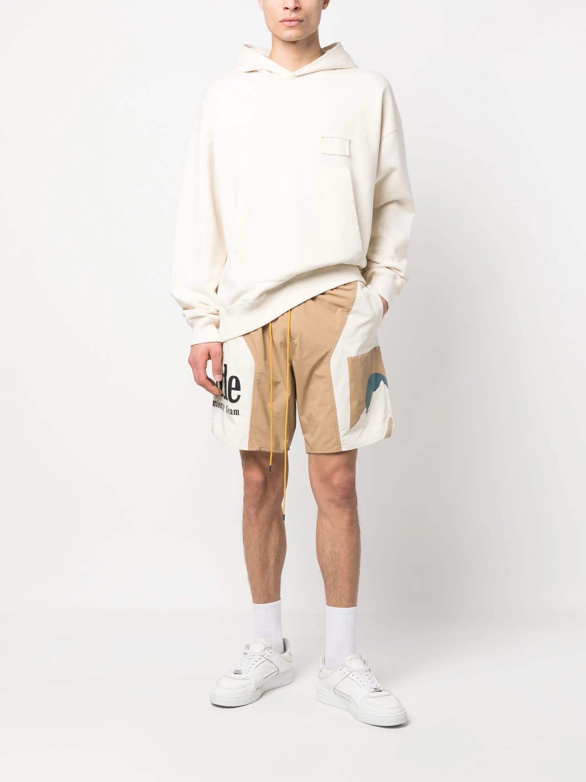 logo-print track shorts