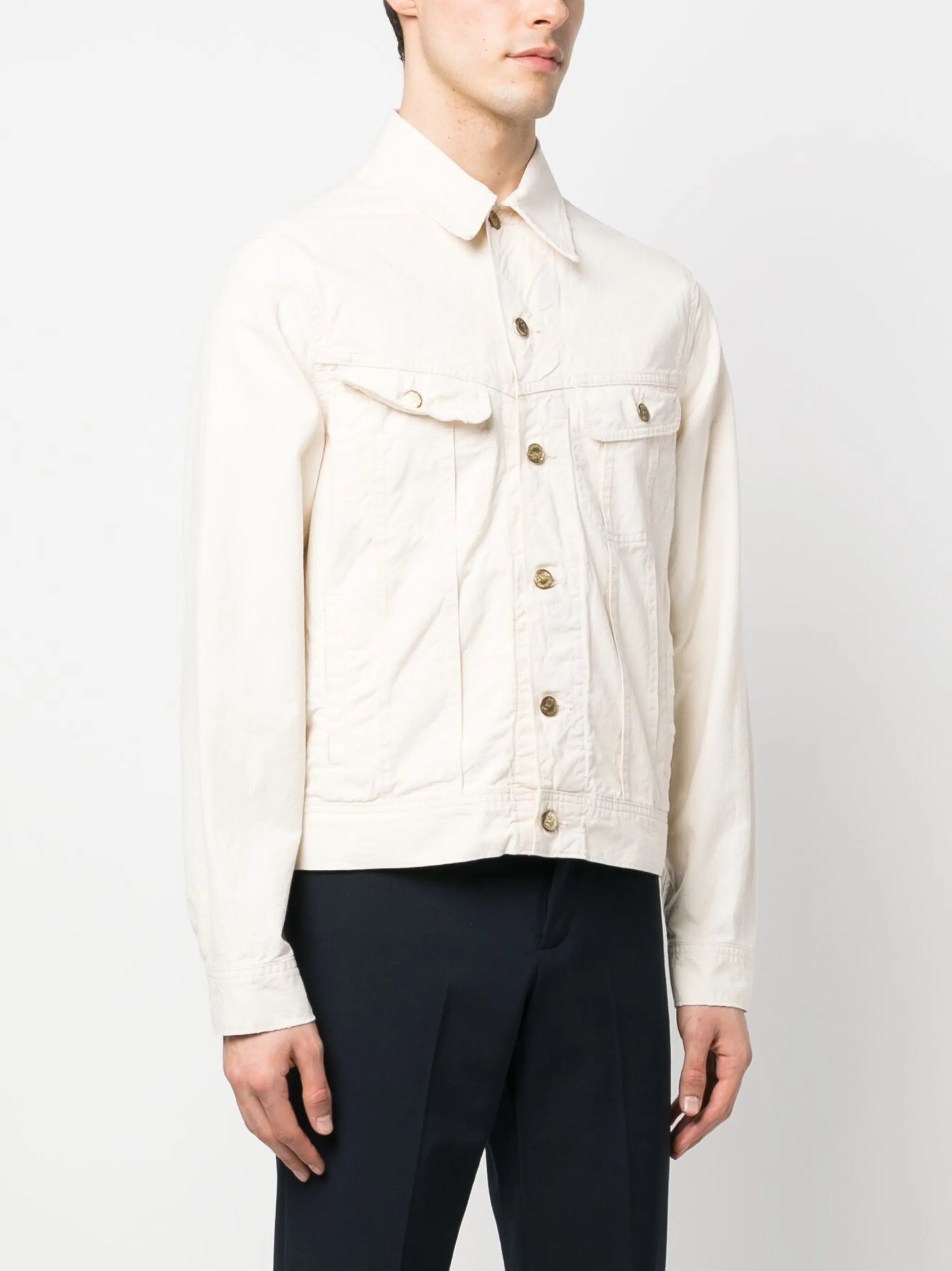 chenille logo patch-detail denim jacket