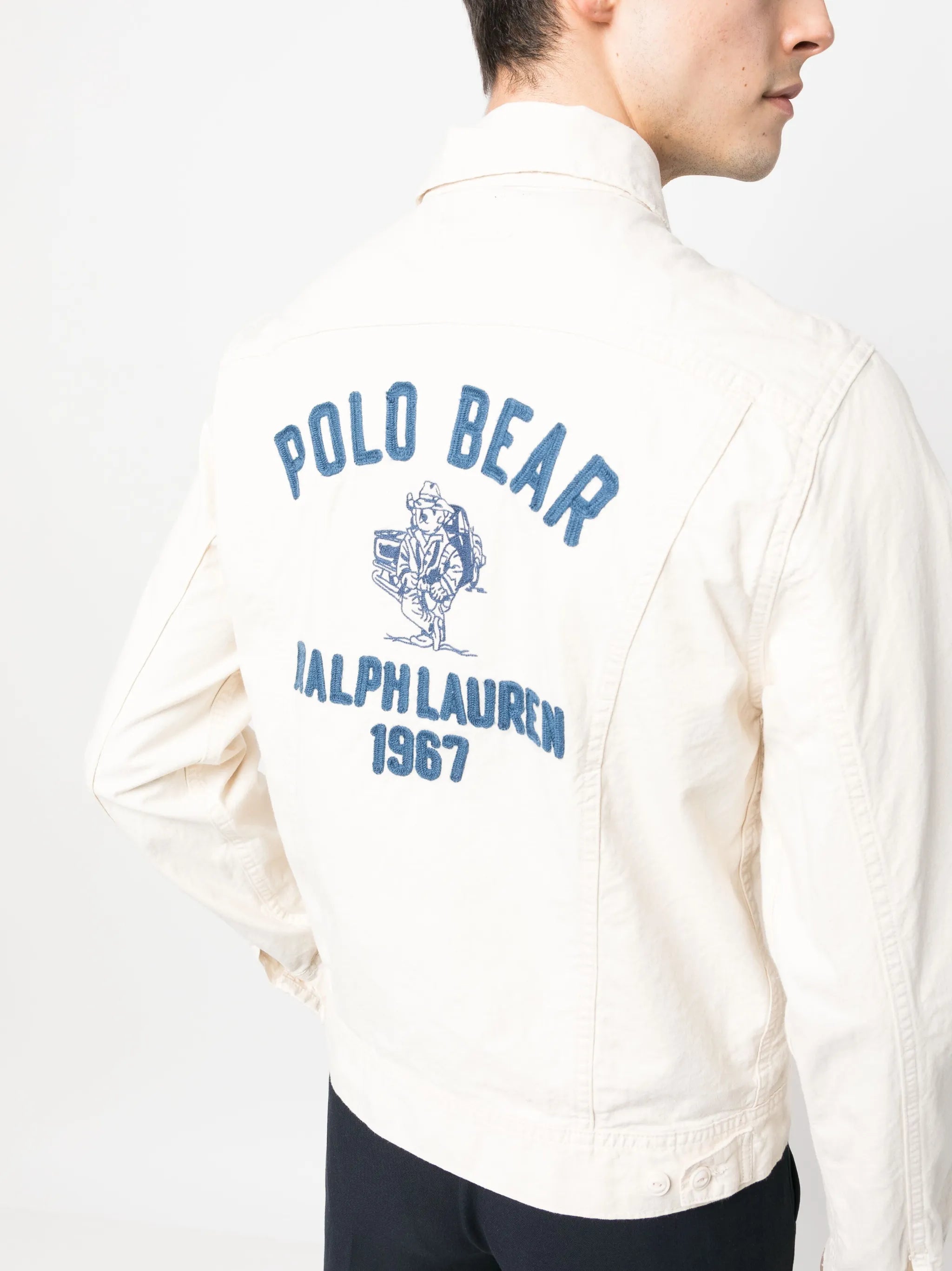 chenille logo patch-detail denim jacket