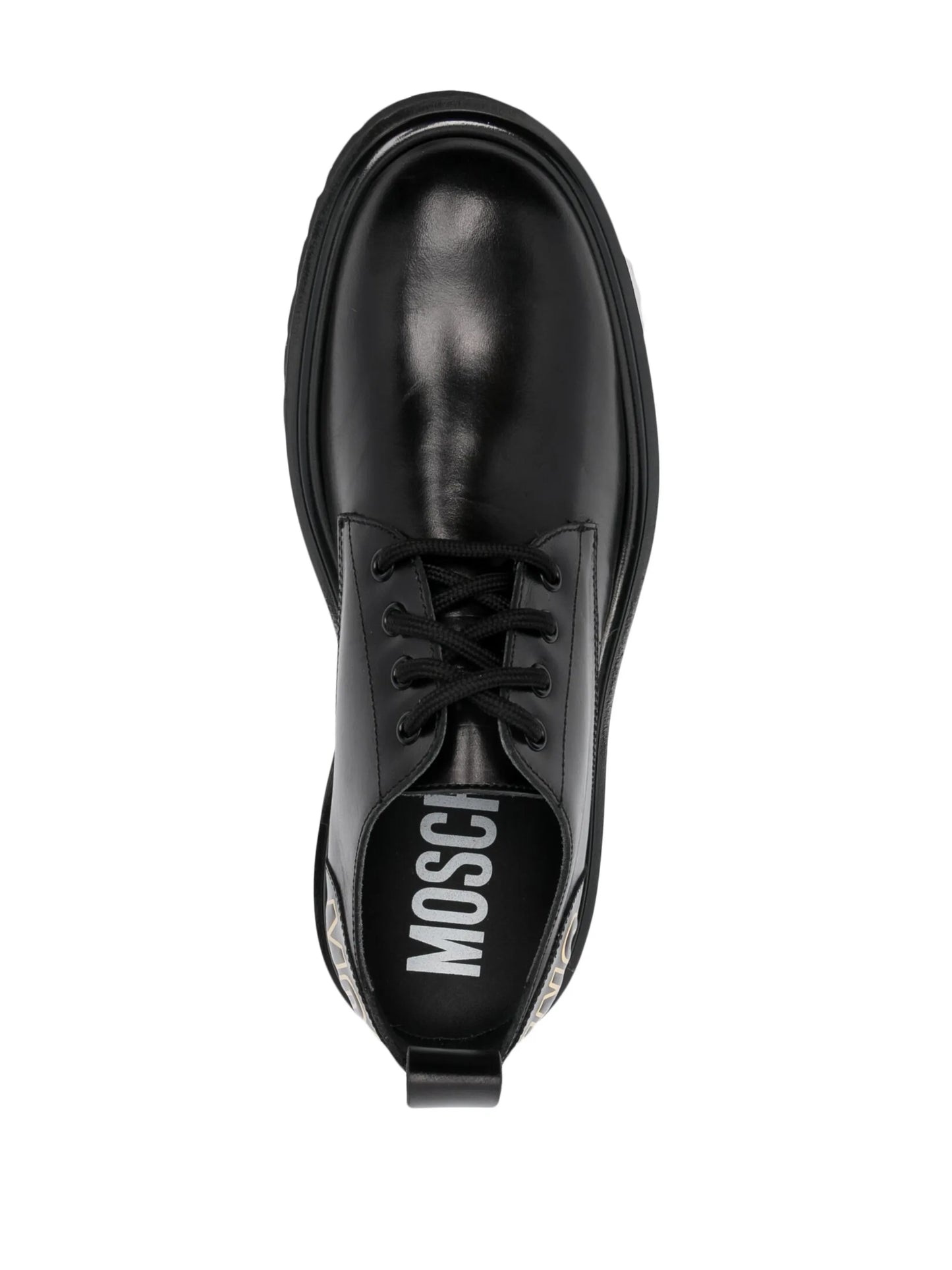 logo-print lace-up leather boots