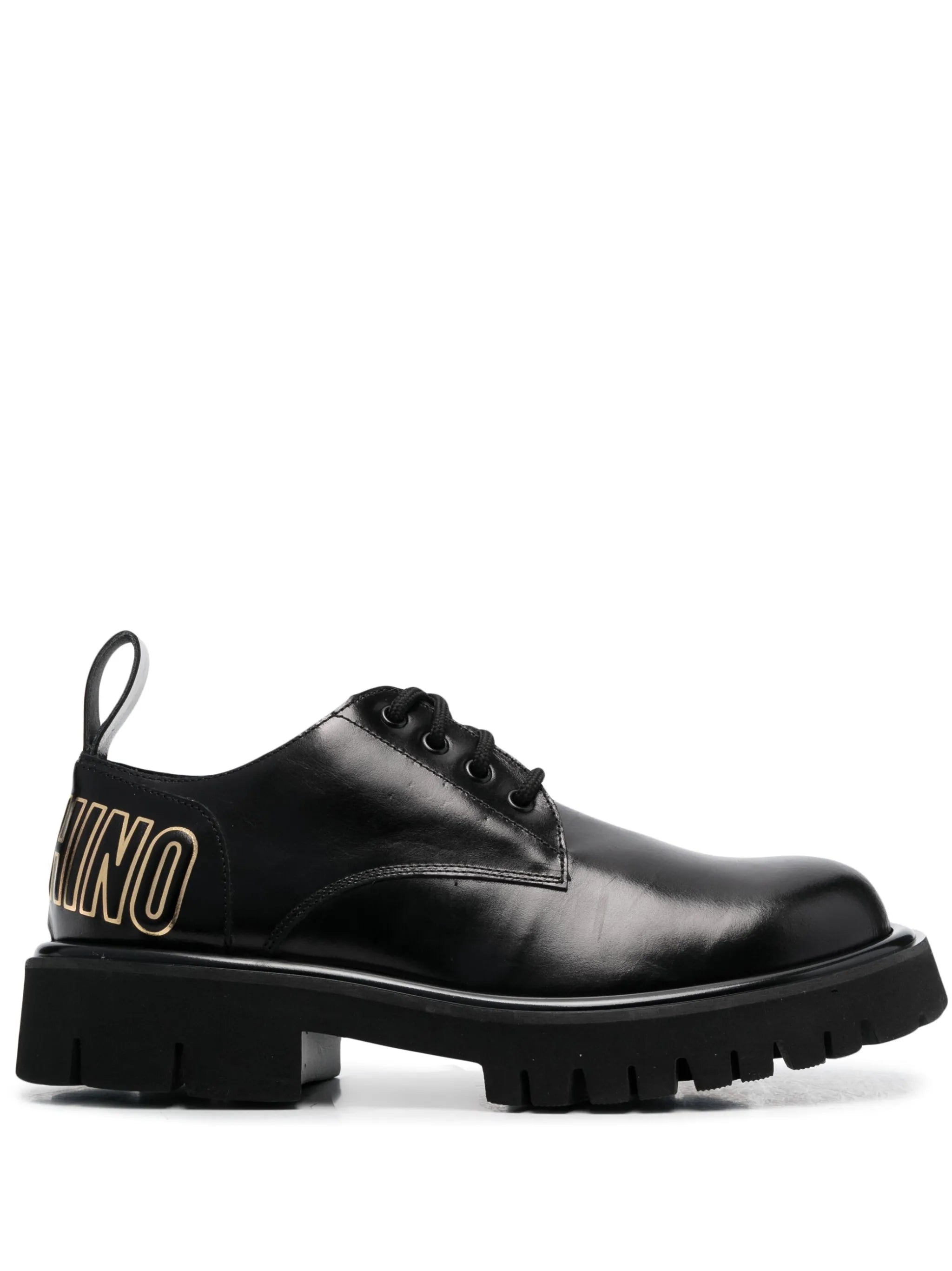 logo-print lace-up leather boots