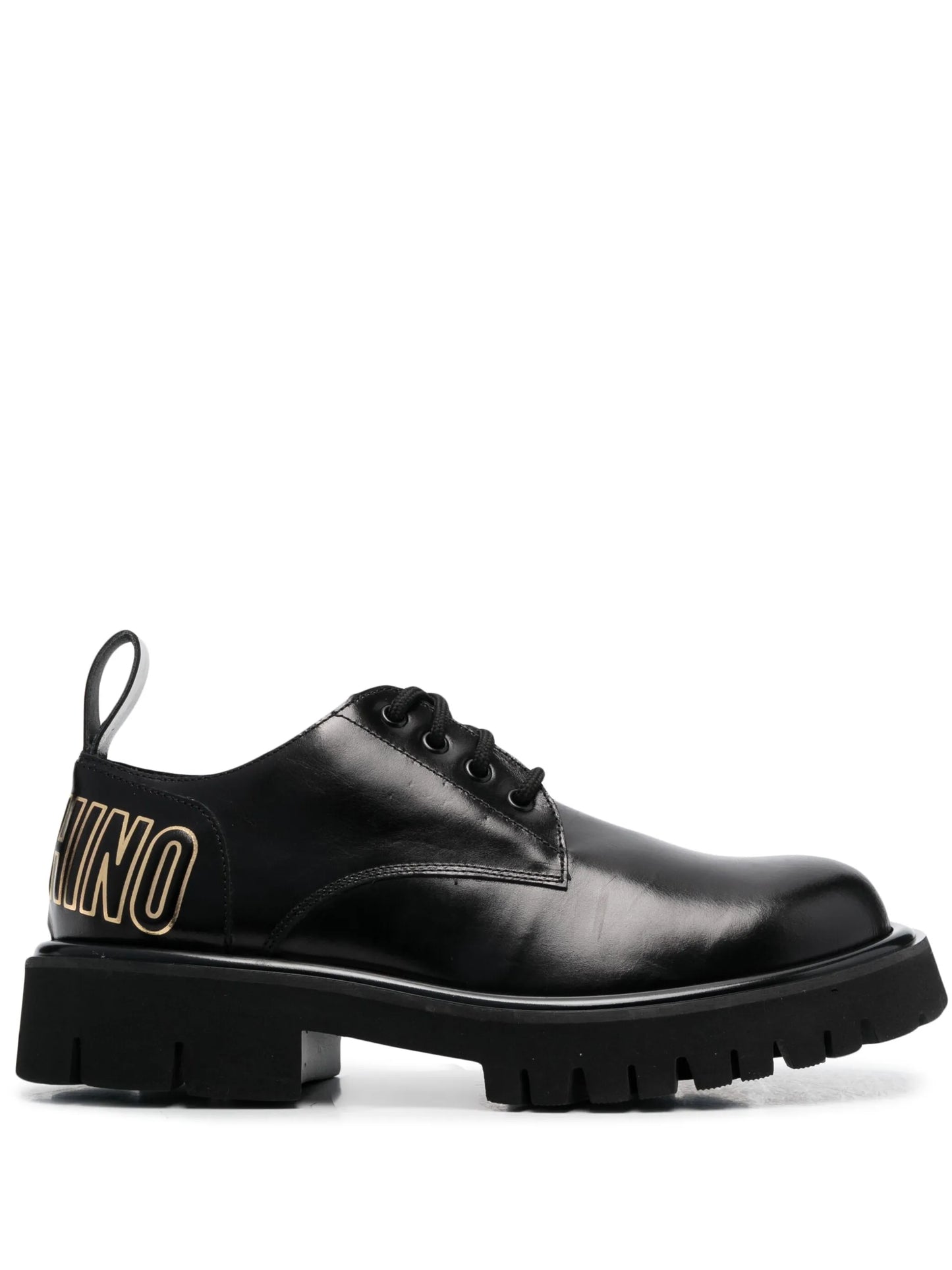 logo-print lace-up leather boots