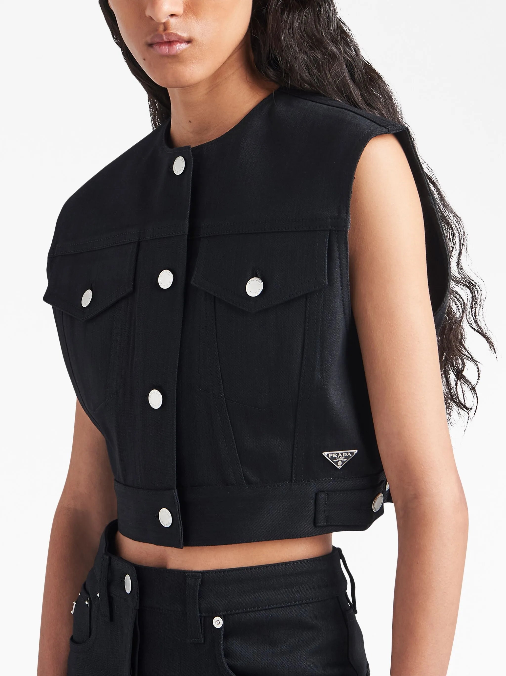 sleeveless denim vest