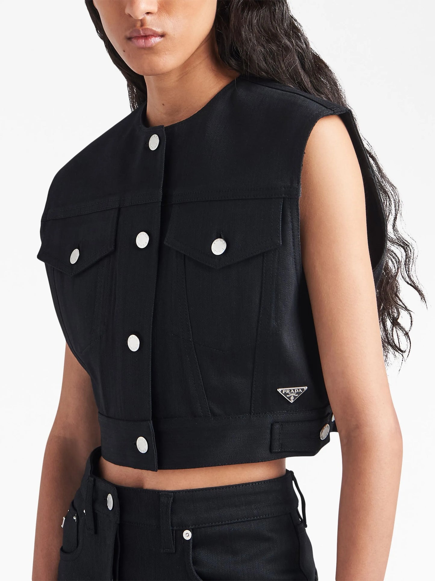 sleeveless denim vest