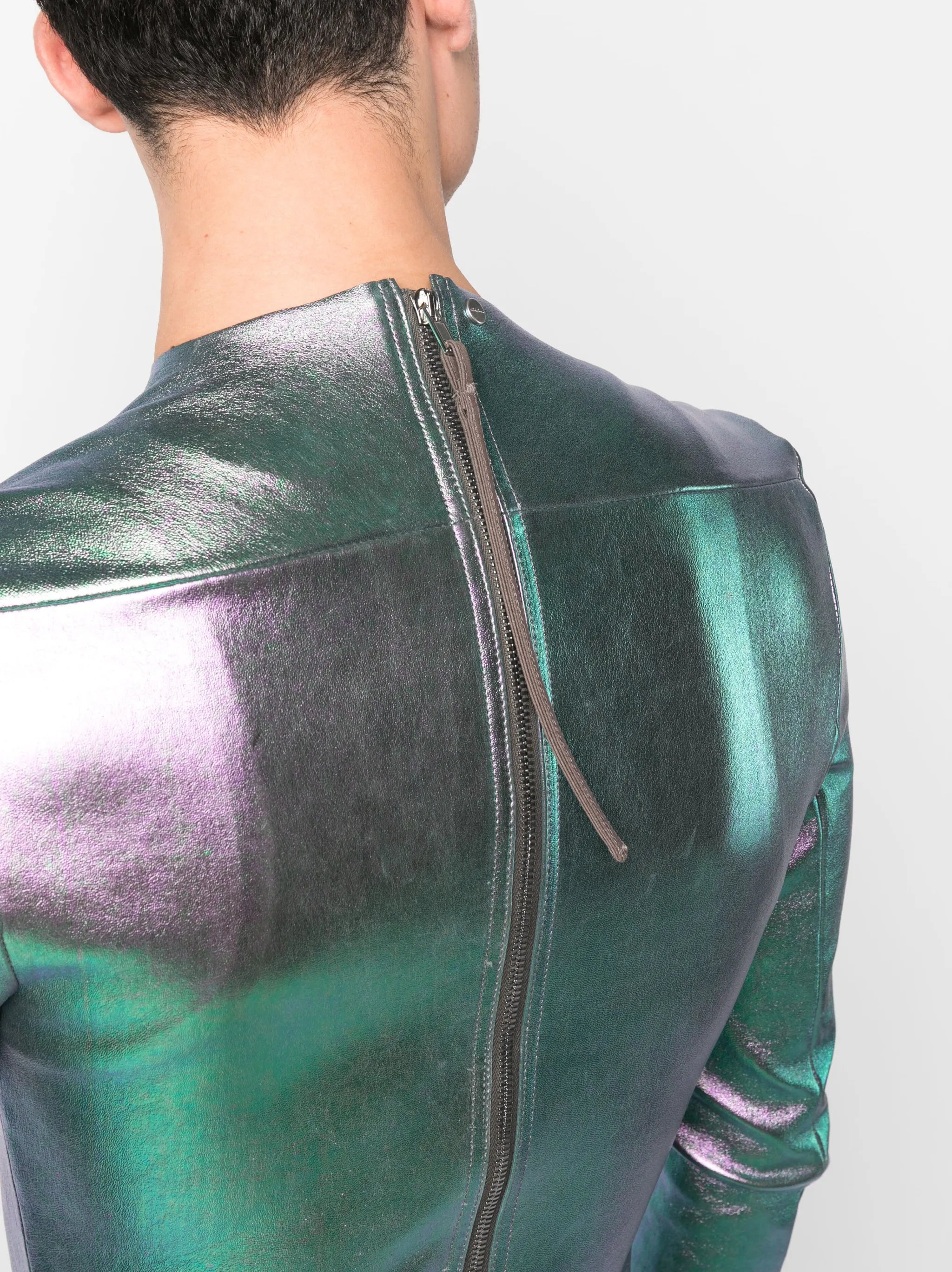 long sleeves metallic shirt