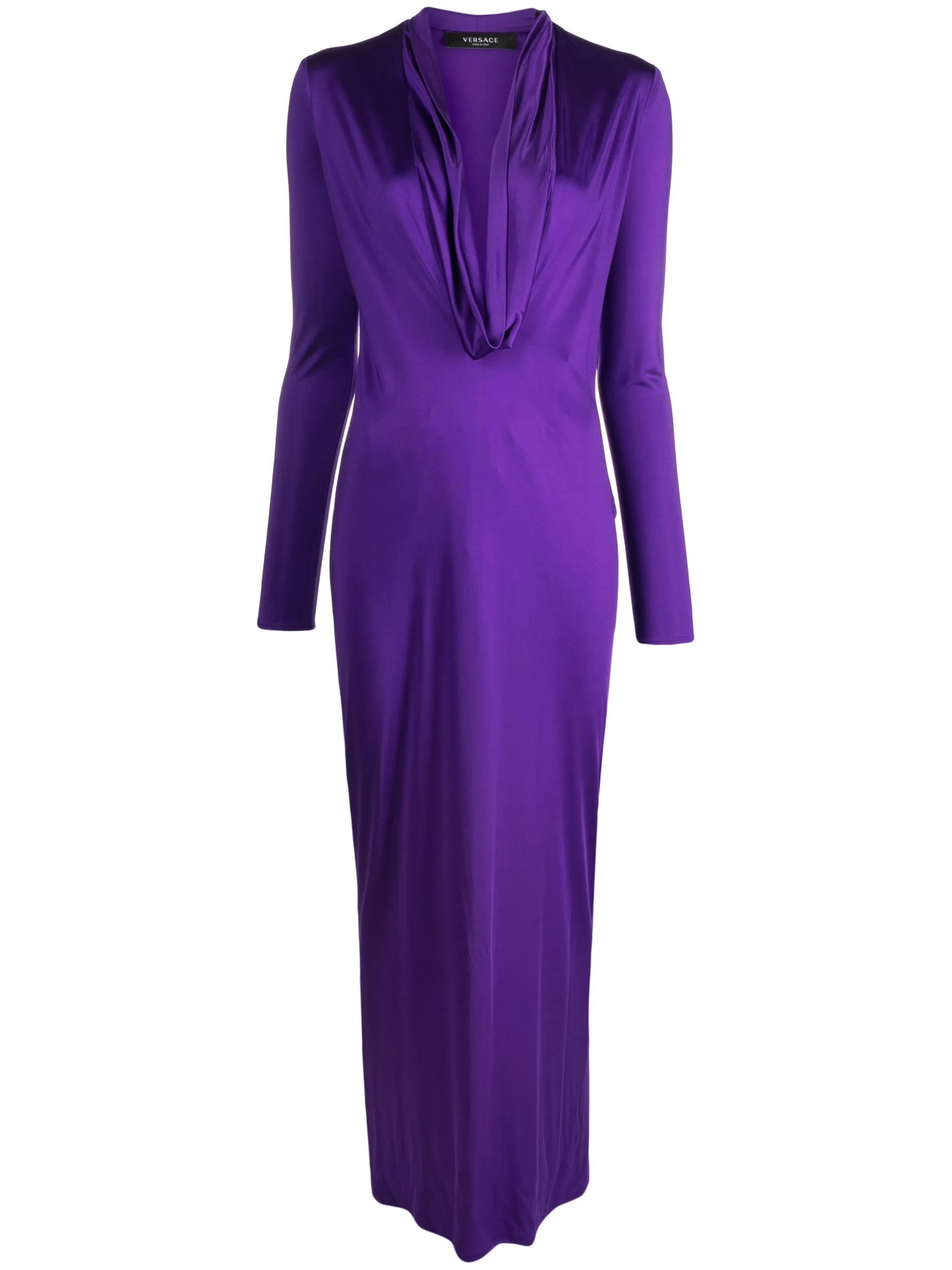 cowl-neck midi dress
