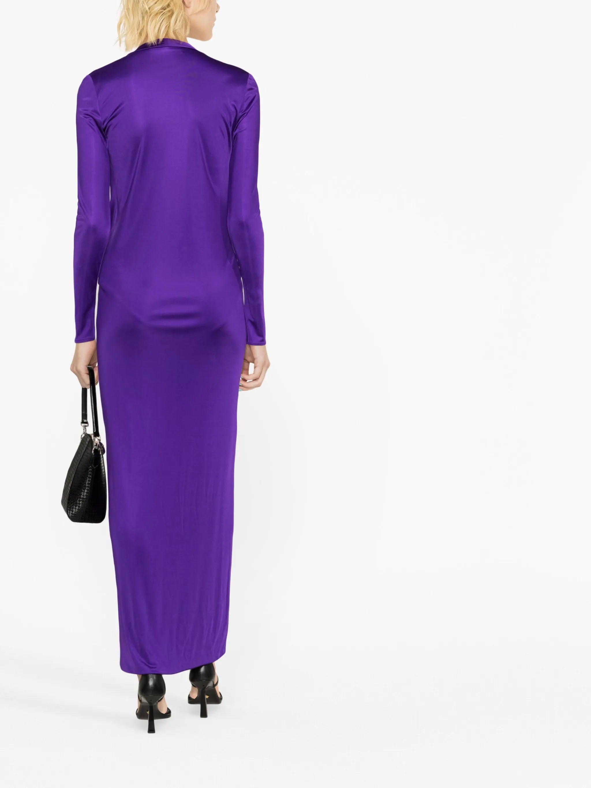 cowl-neck midi dress