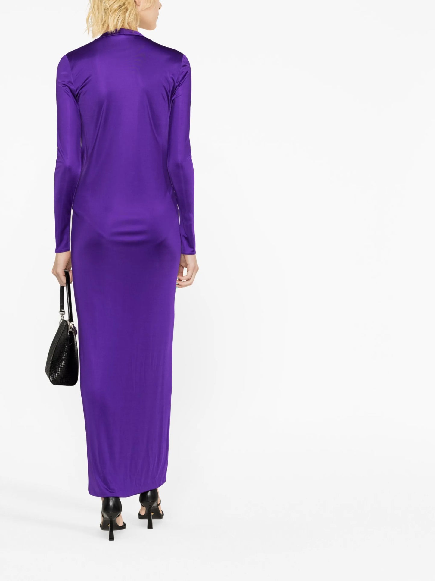 cowl-neck midi dress