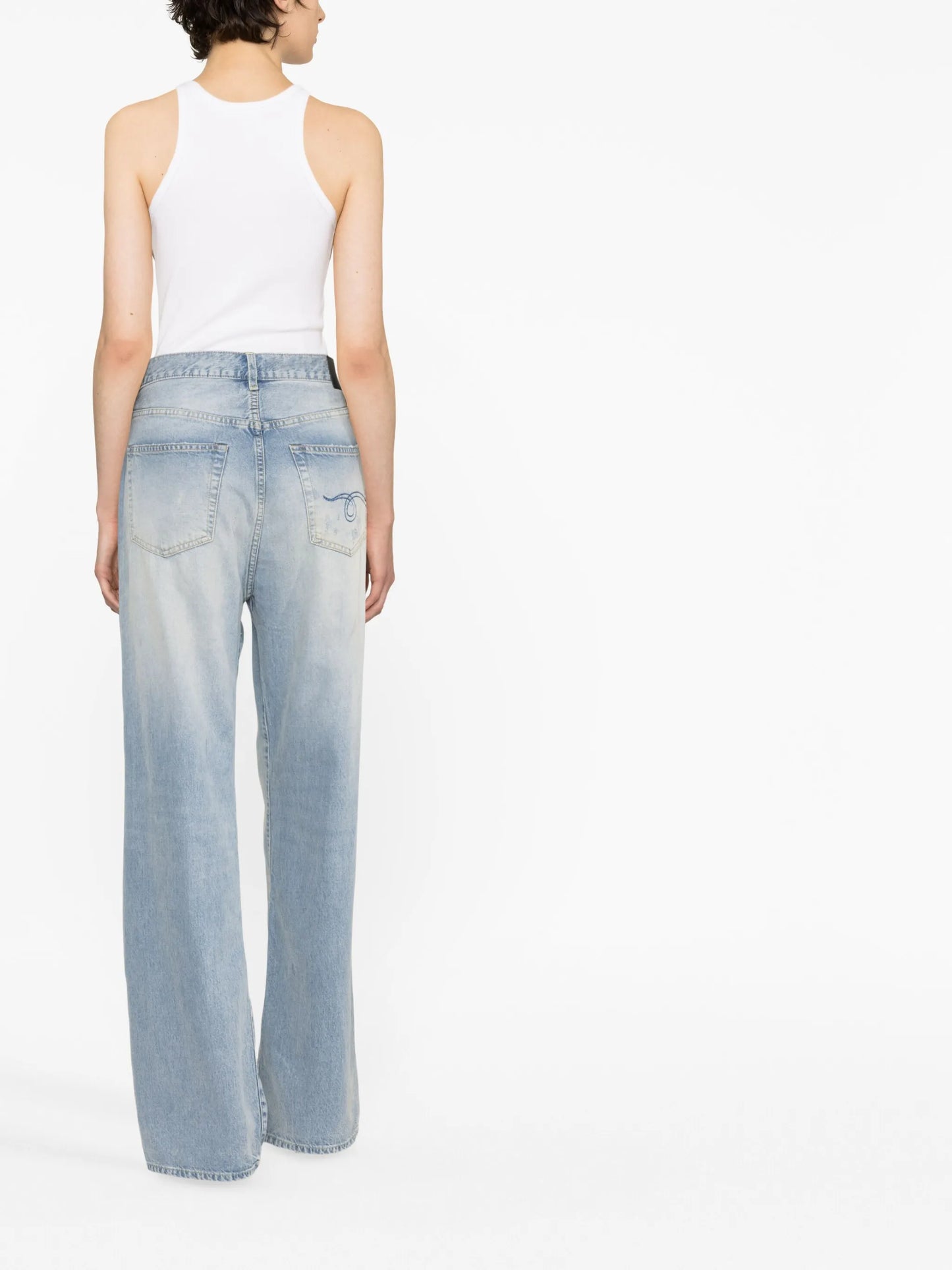 crossover wide-leg jeans