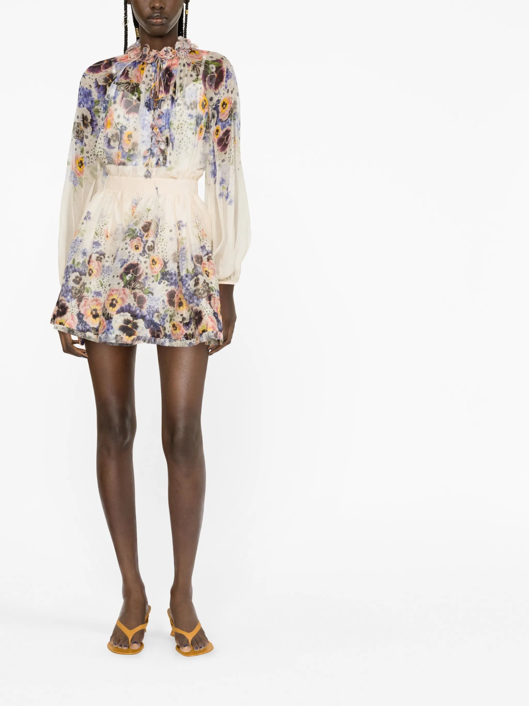 Tama floral-print miniskirt