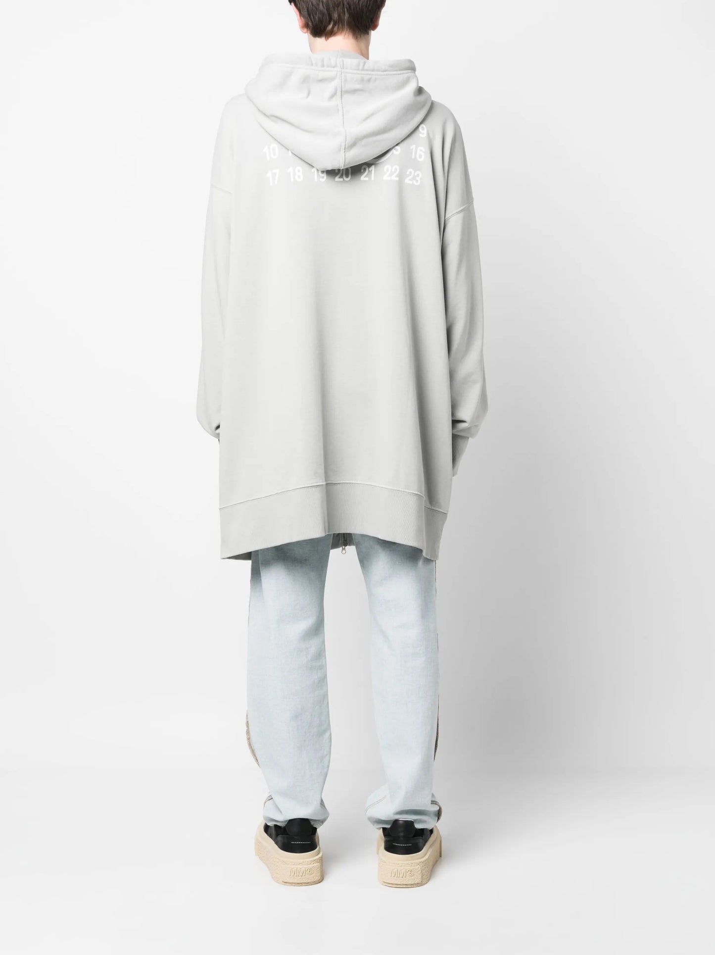 numeric signature-print knit cardigan