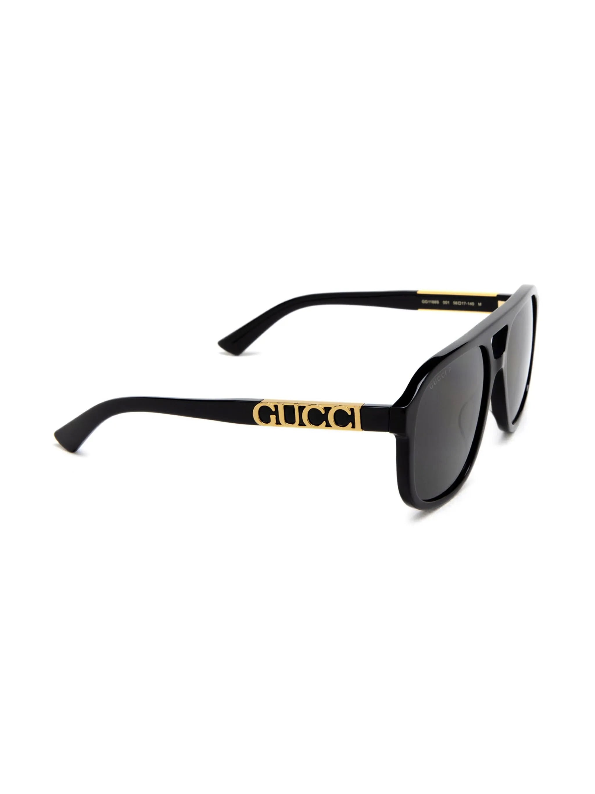 pilot-frame logo-plaque sunglasses