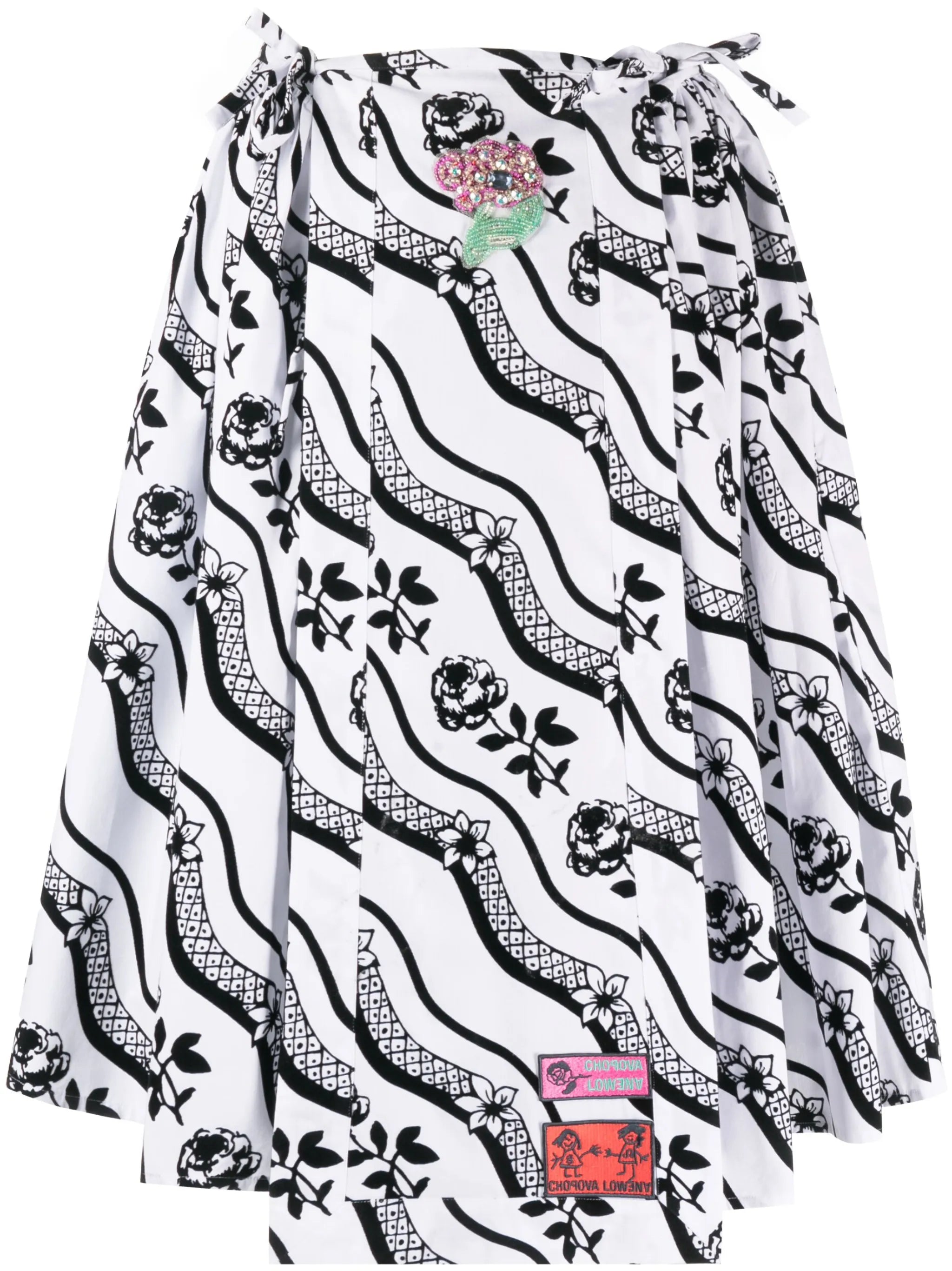 all-over graphic print skirt