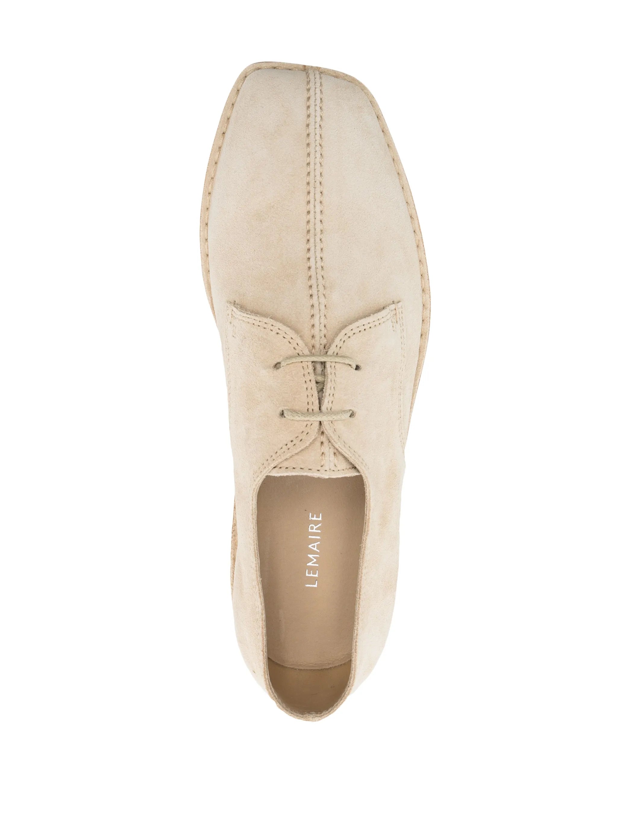 square-toe suede lace-up shoes