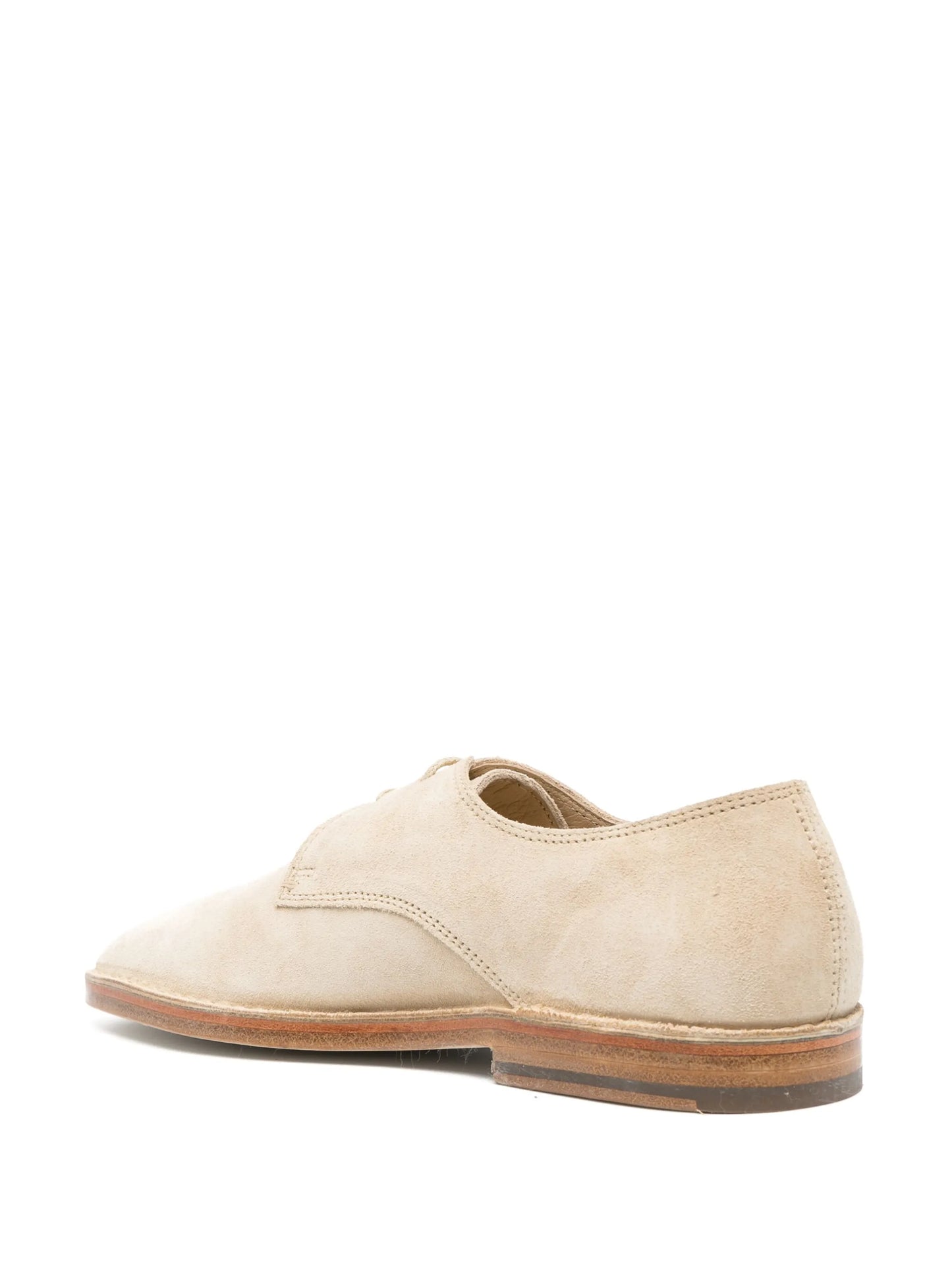 square-toe suede lace-up shoes