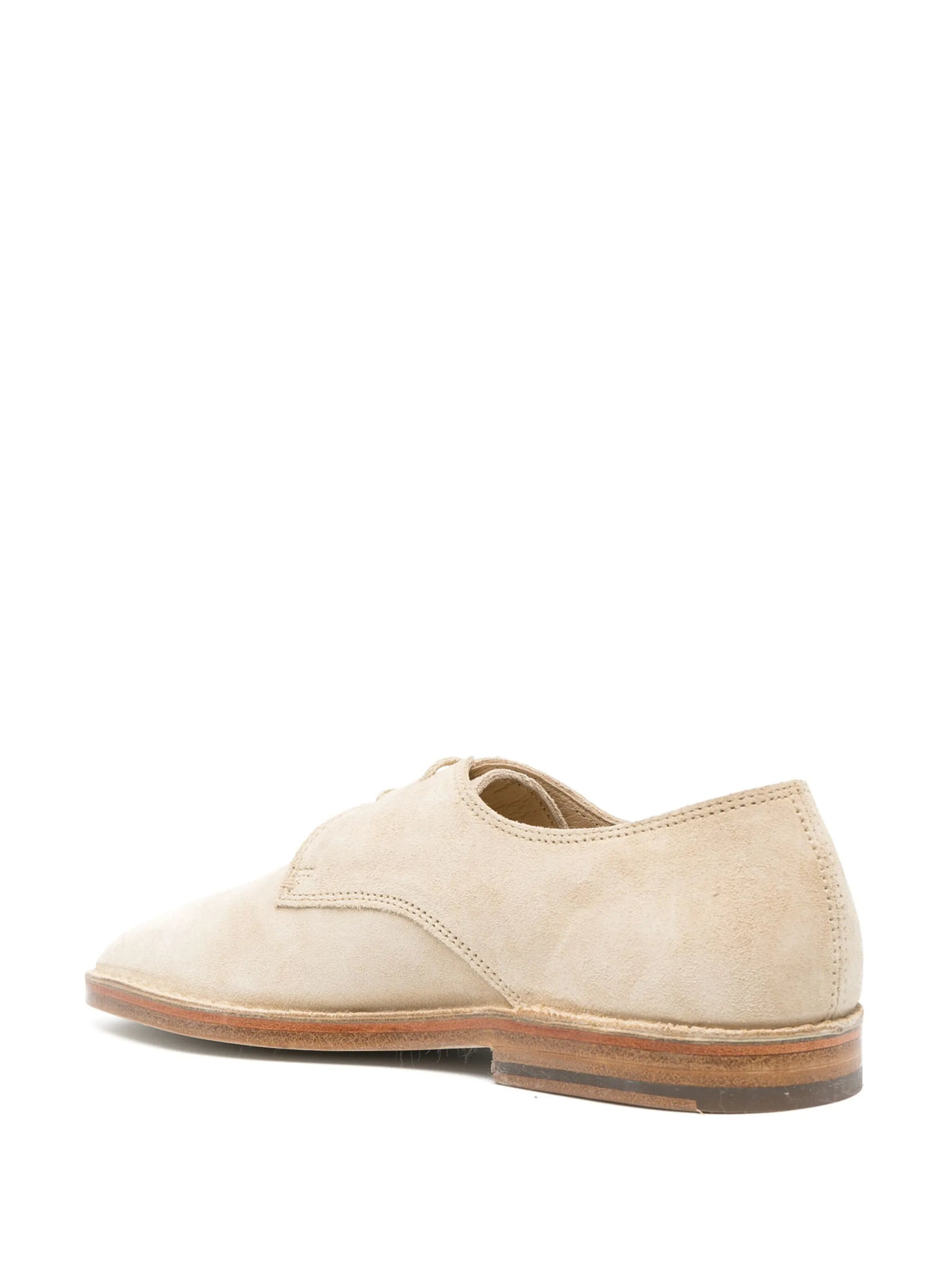 square-toe suede lace-up shoes