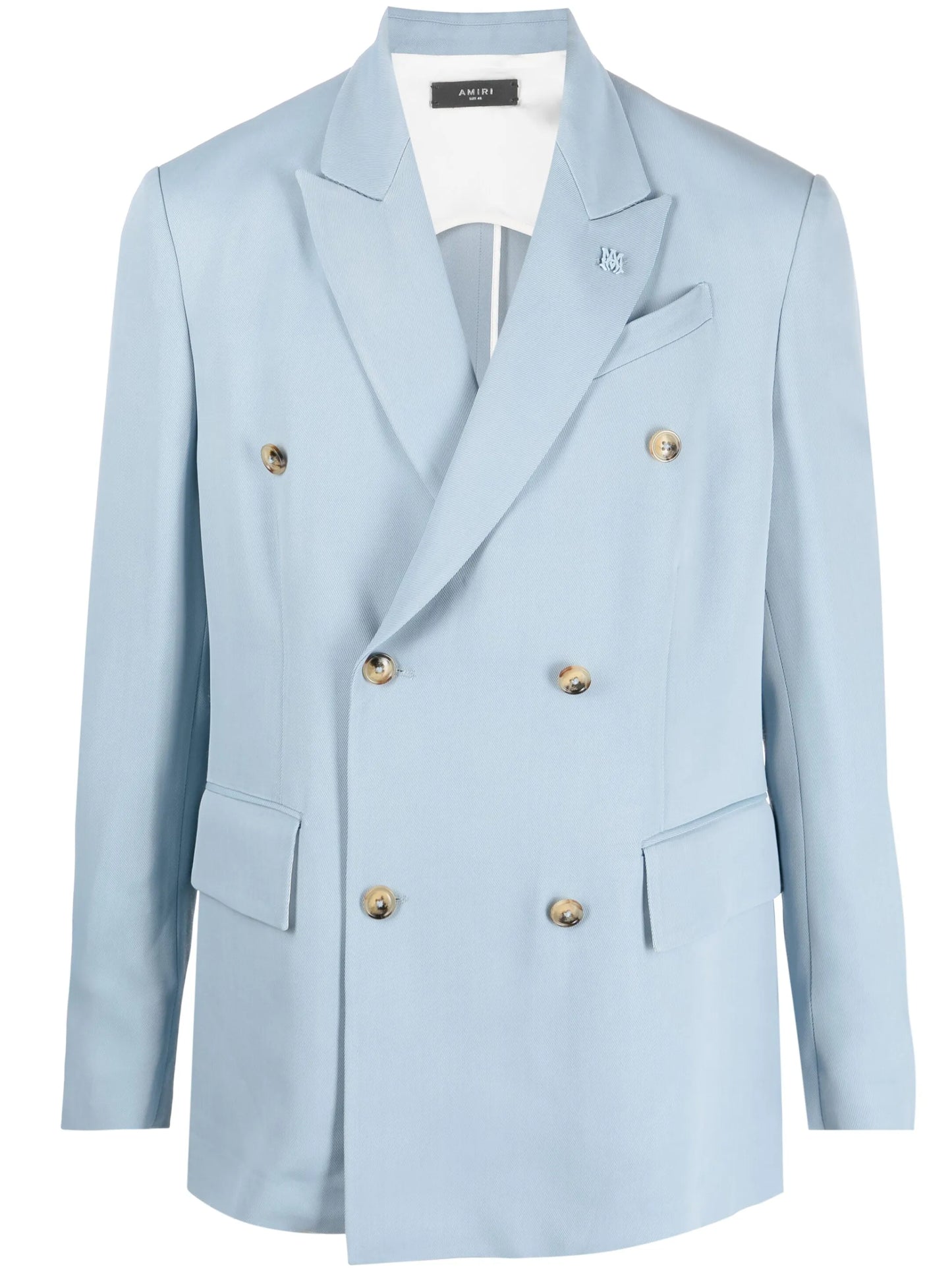 double-breasted button-fastening jacket