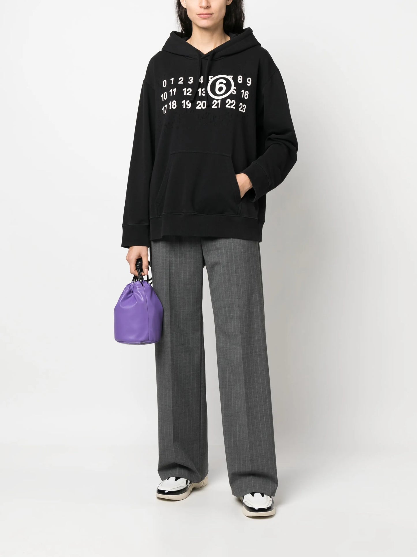 logo-print detail hoodie