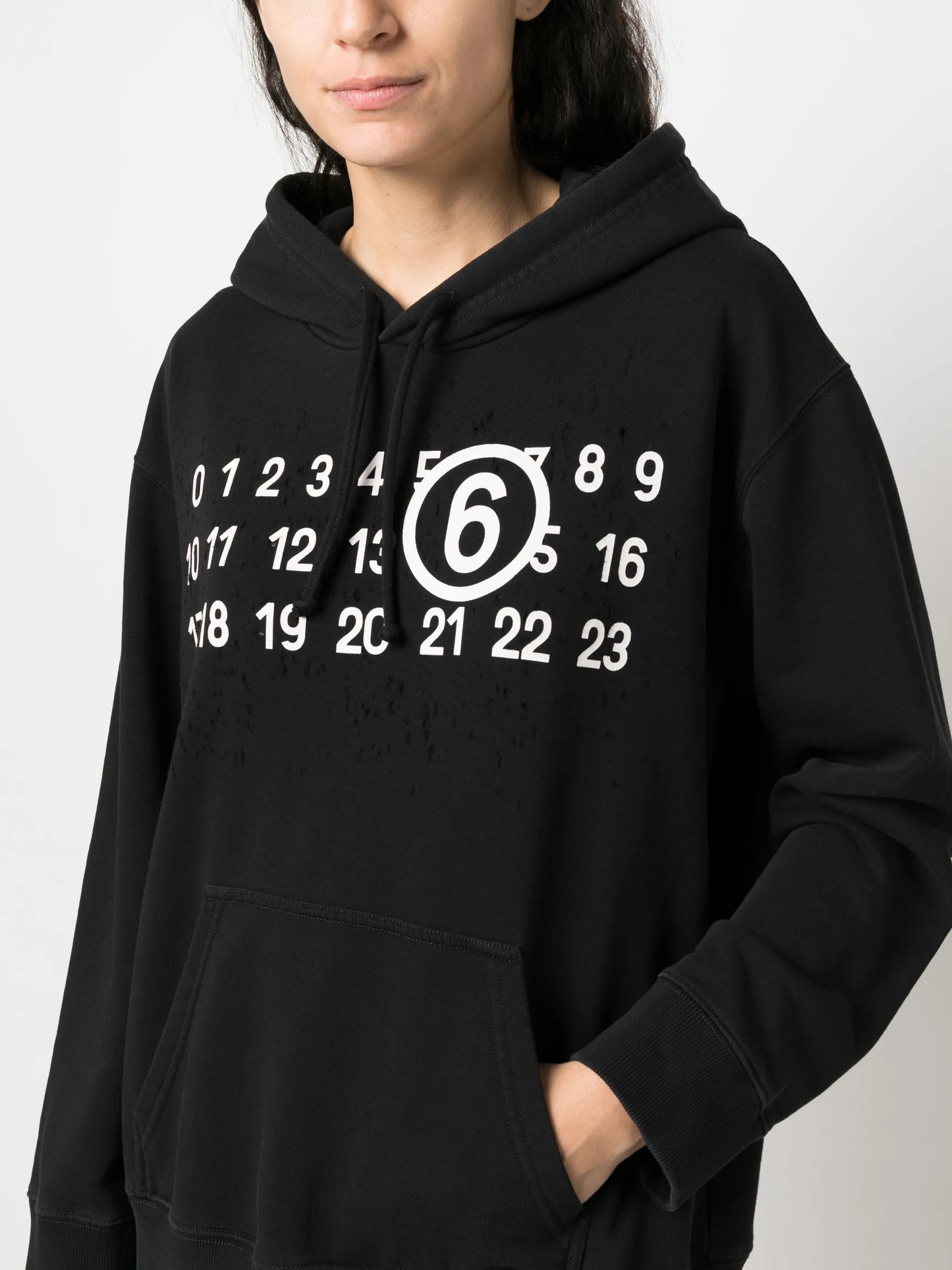 logo-print detail hoodie