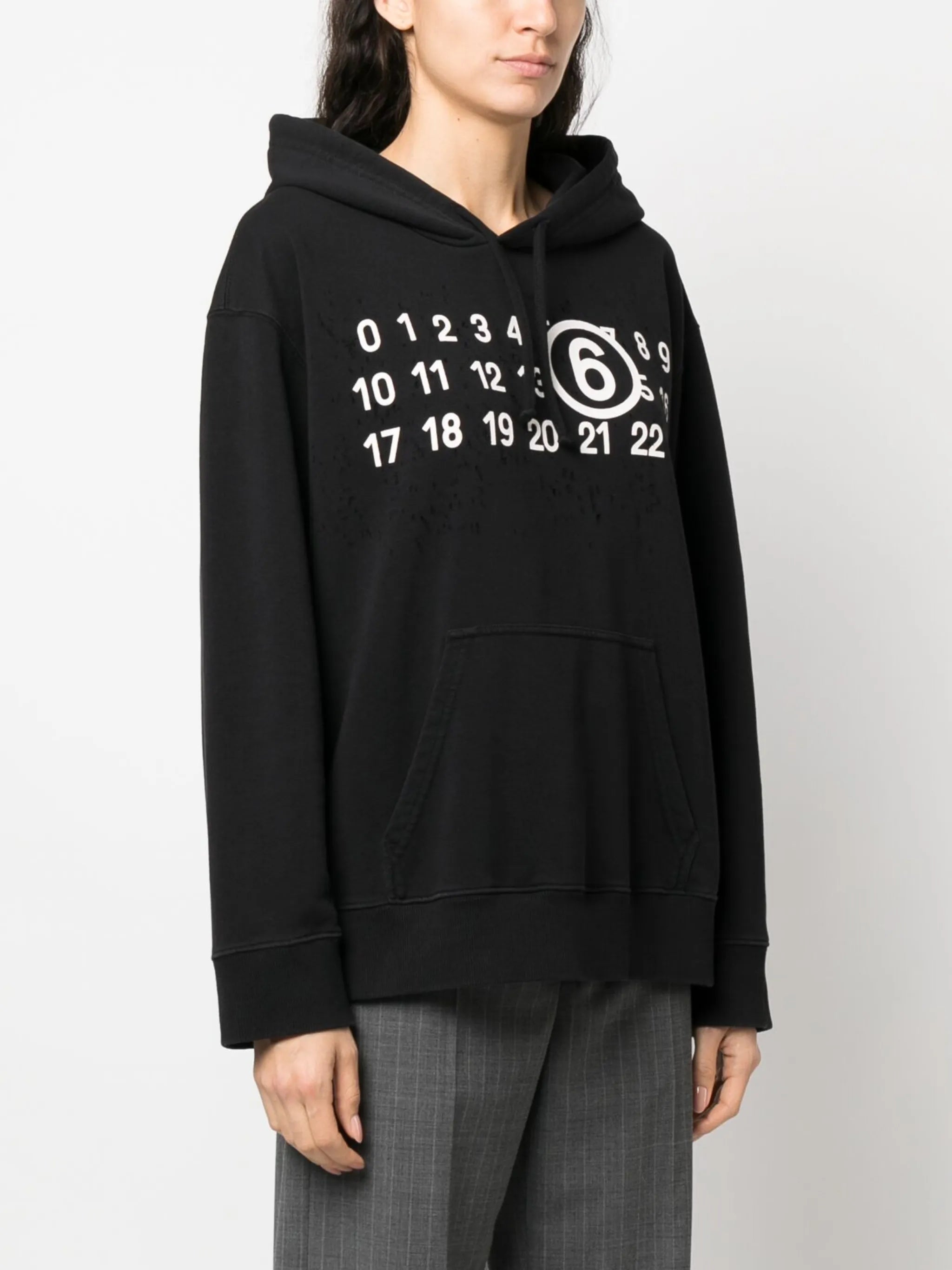 logo-print detail hoodie