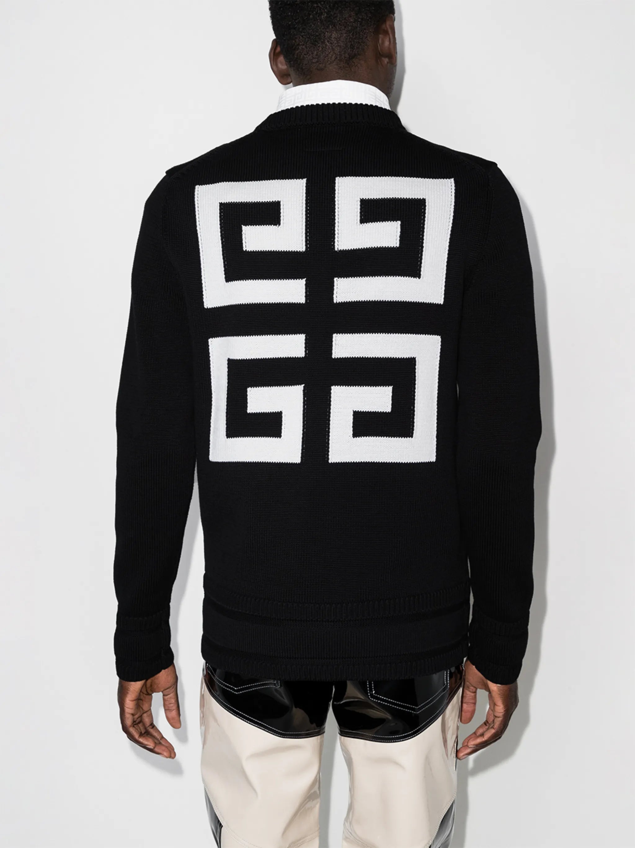 logo-intarsia crew-neck jumper