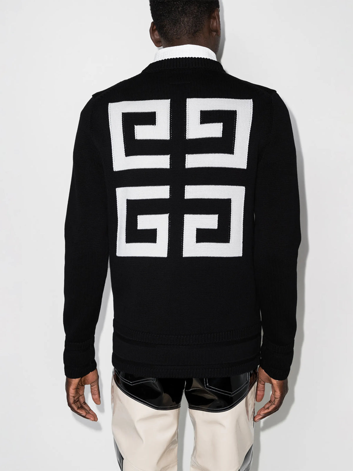 logo-intarsia crew-neck jumper