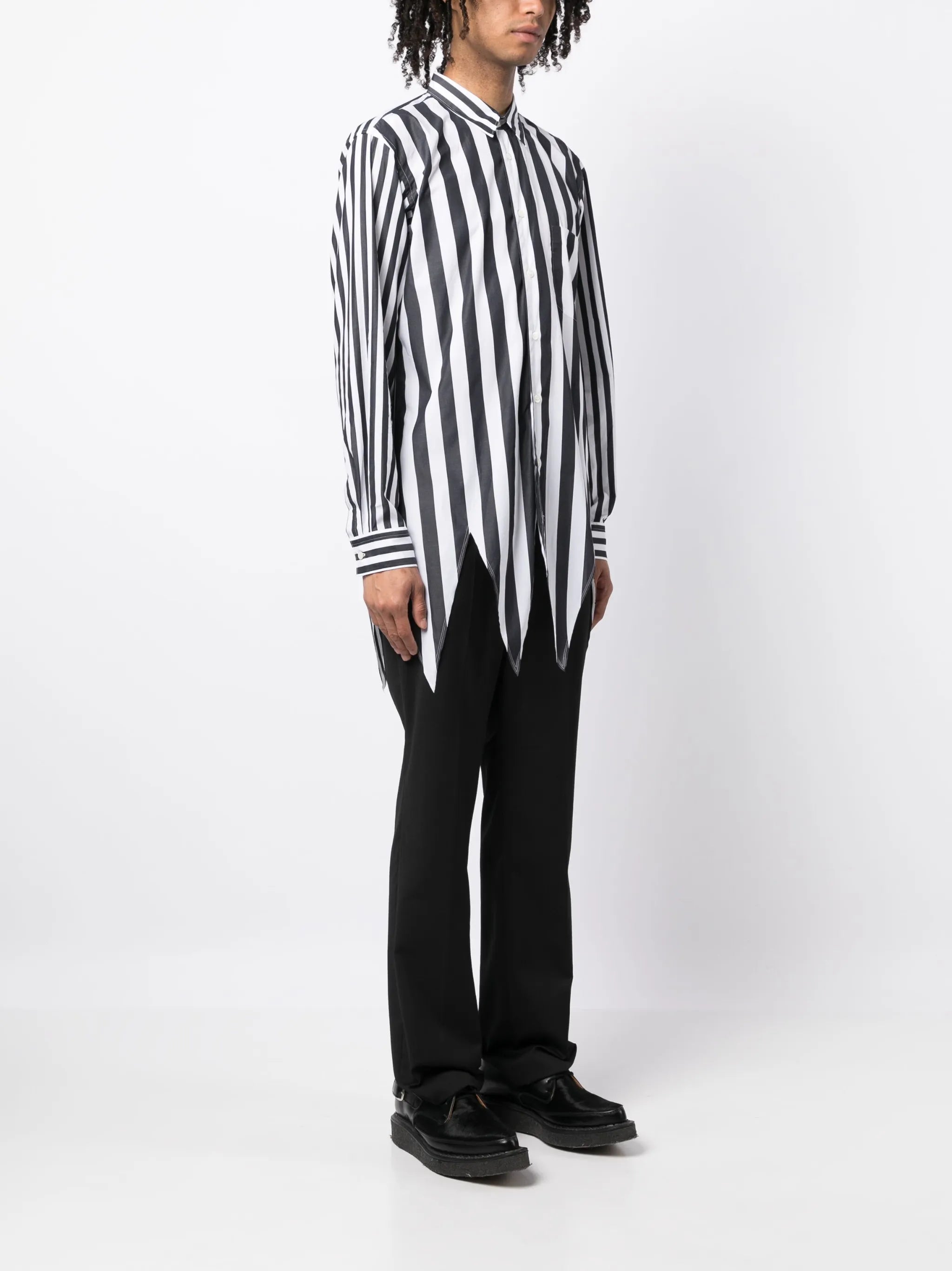 striped long-sleeve cotton shirt
