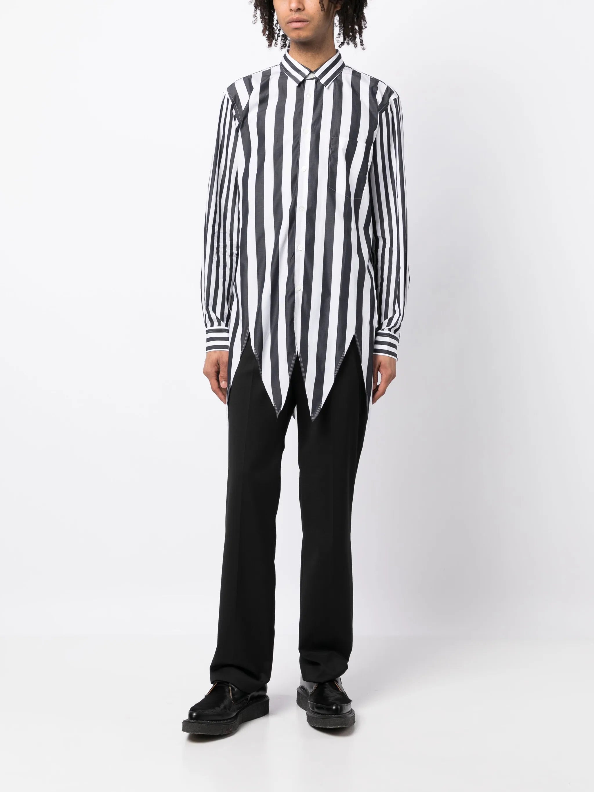 striped long-sleeve cotton shirt