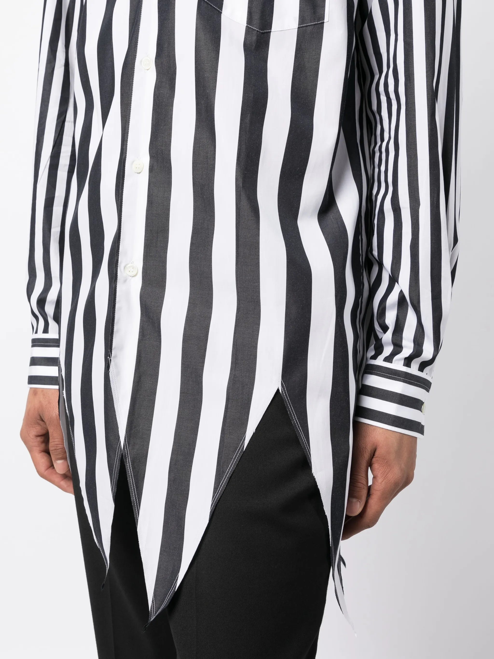 striped long-sleeve cotton shirt