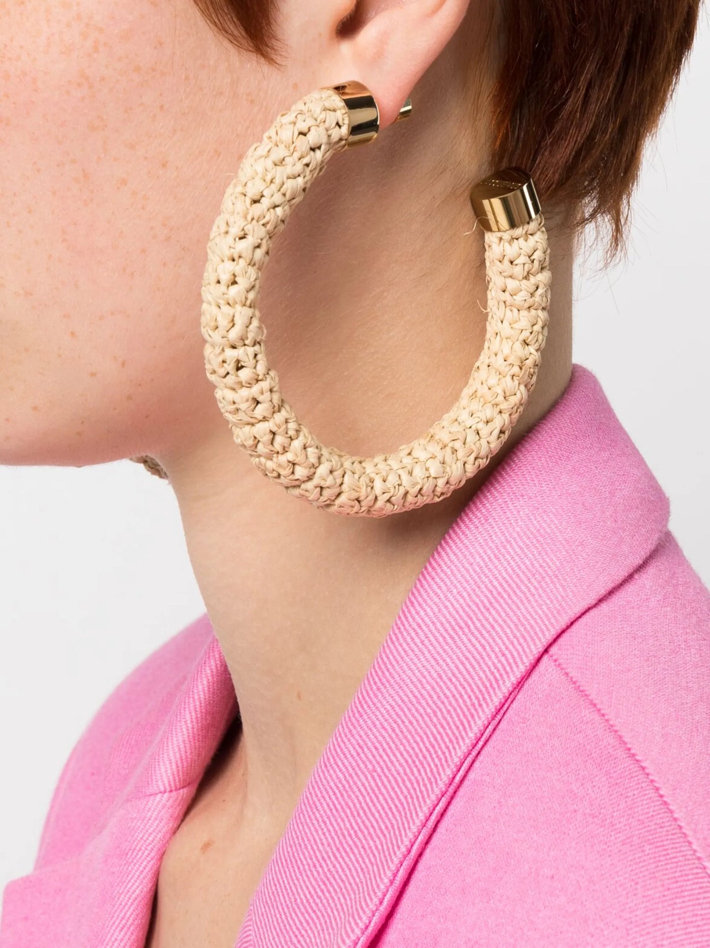 Les créoles Raphia hoop earrings