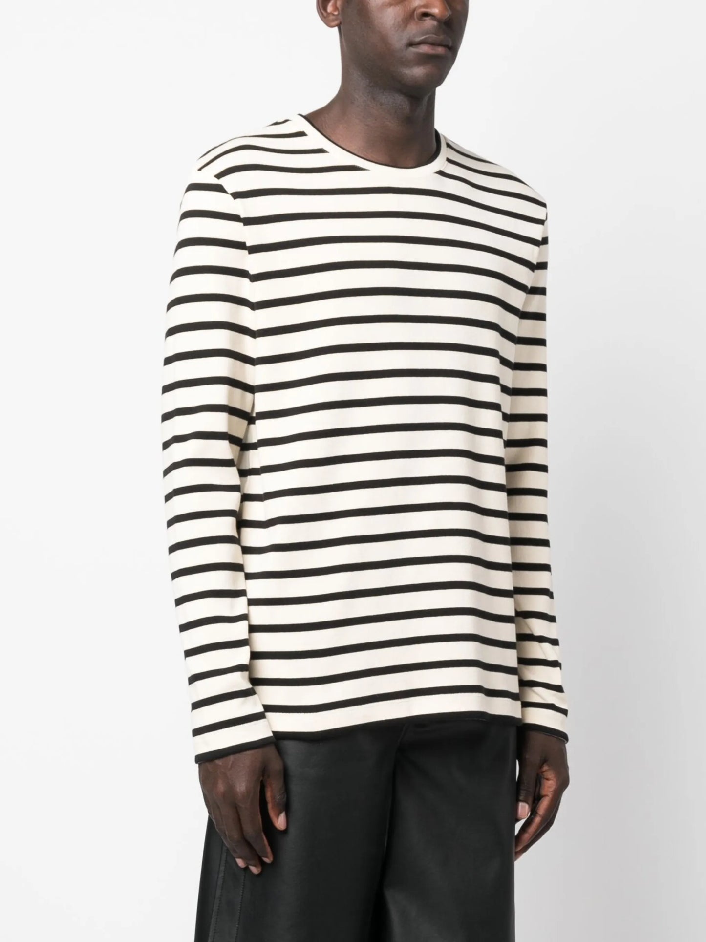 long-sleeve striped sweatshirt