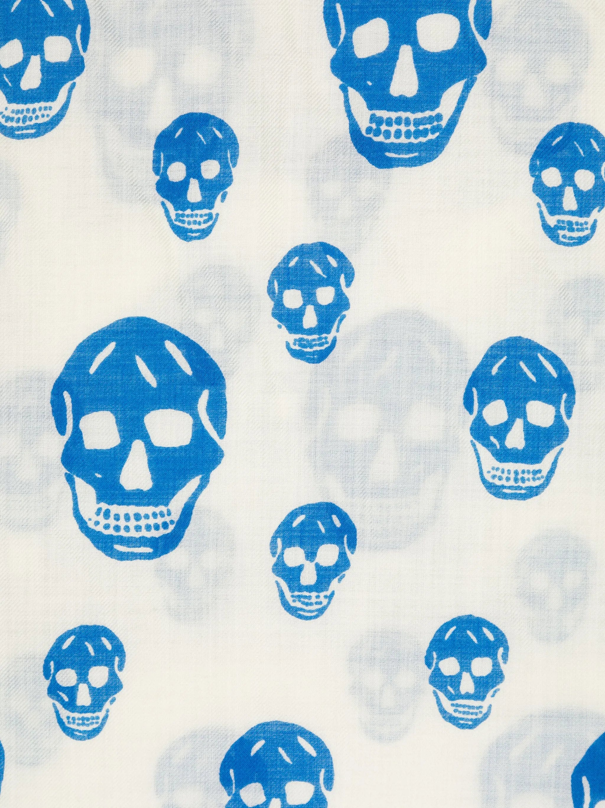 skull-print wool scarf