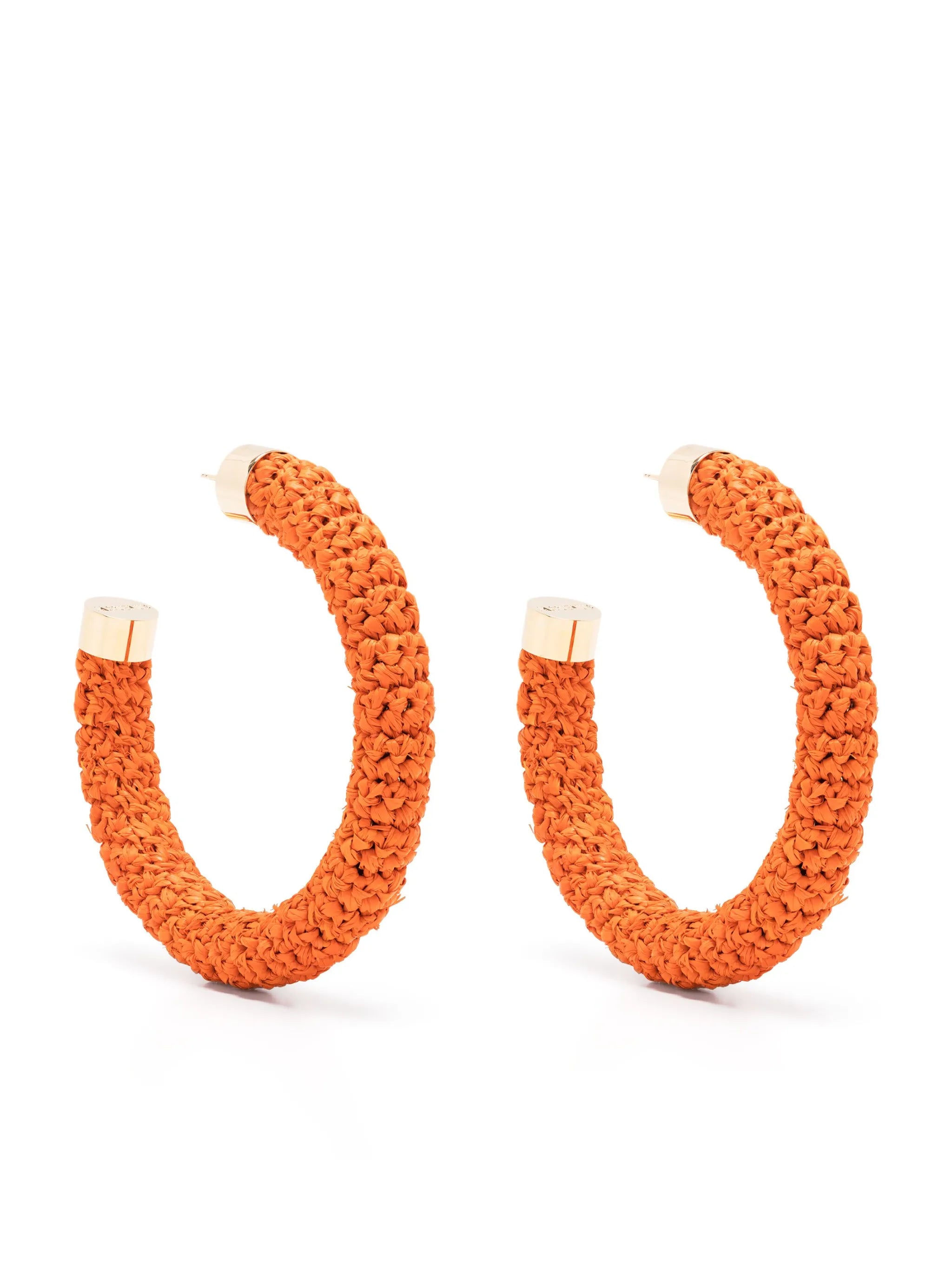 raffia hoop earrings