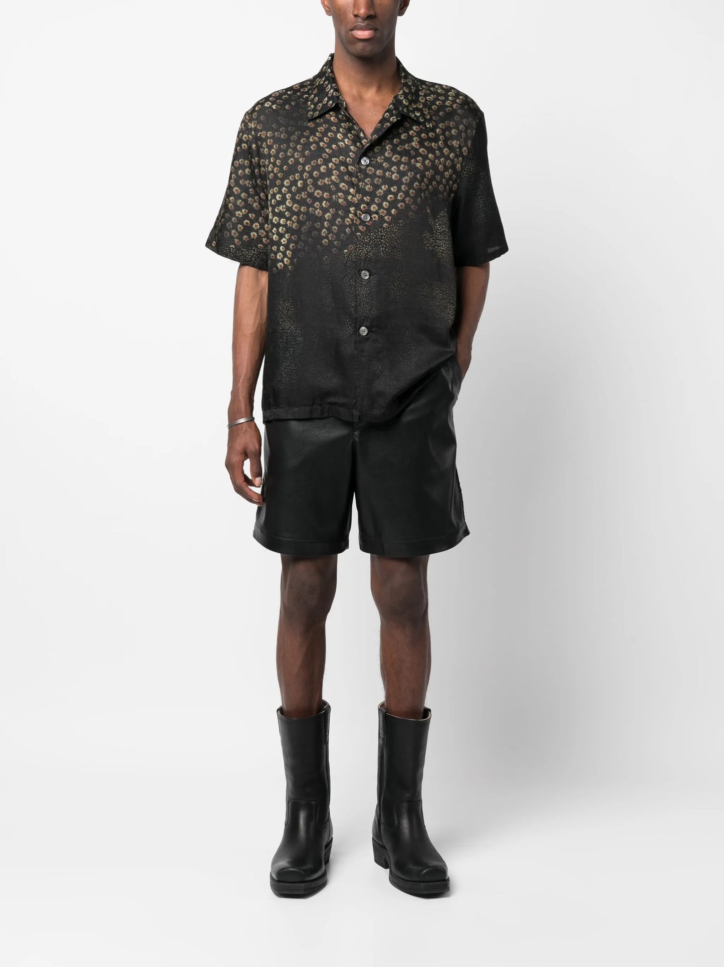 floral-print short-sleeve shirt