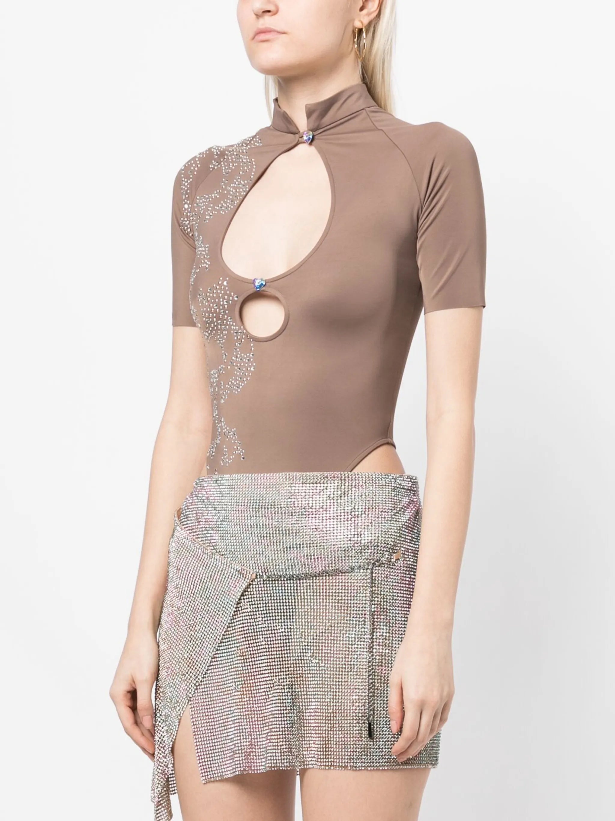 Daisy crystal-embellished bodysuit