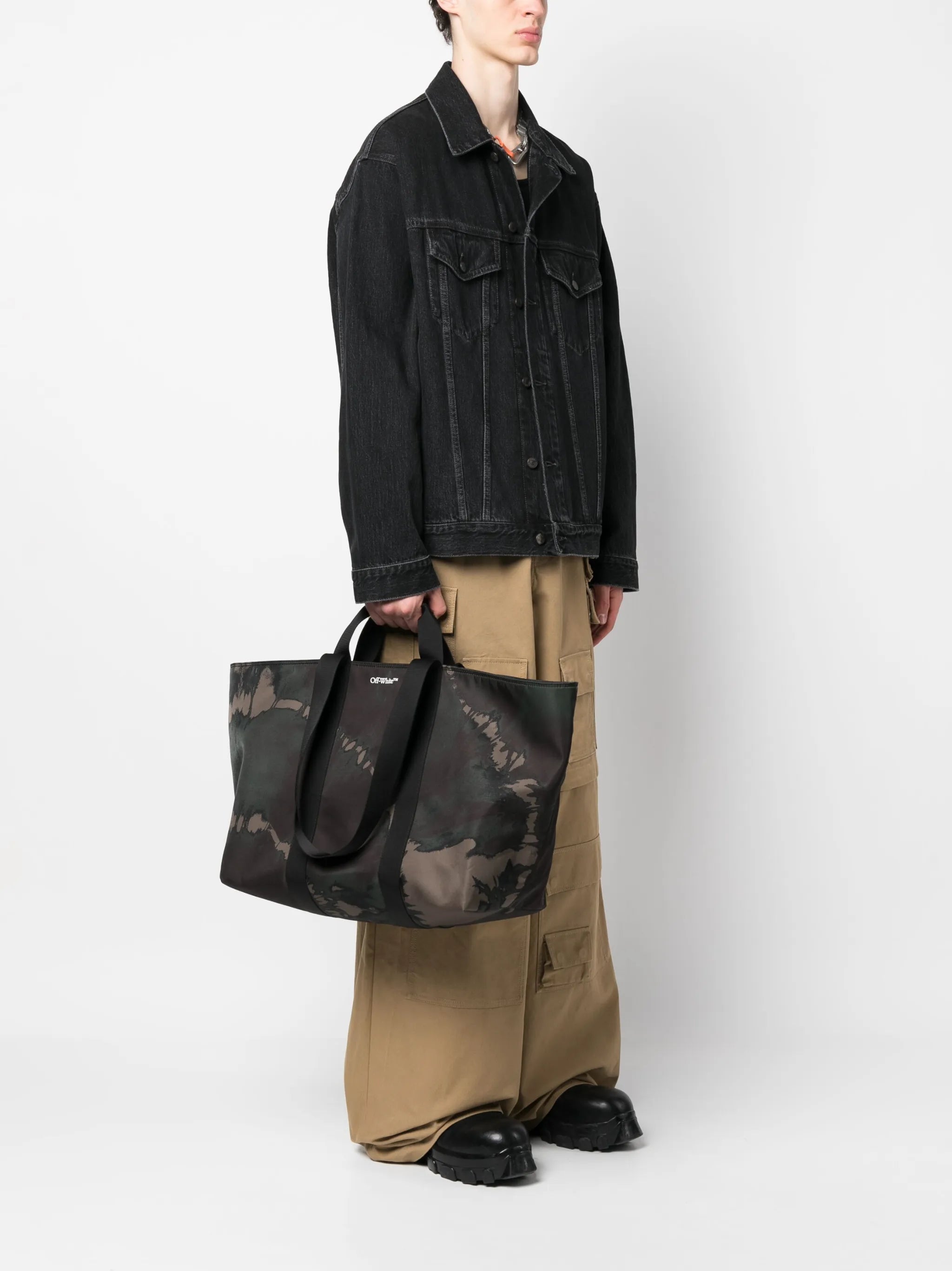 logo-print tote bag
