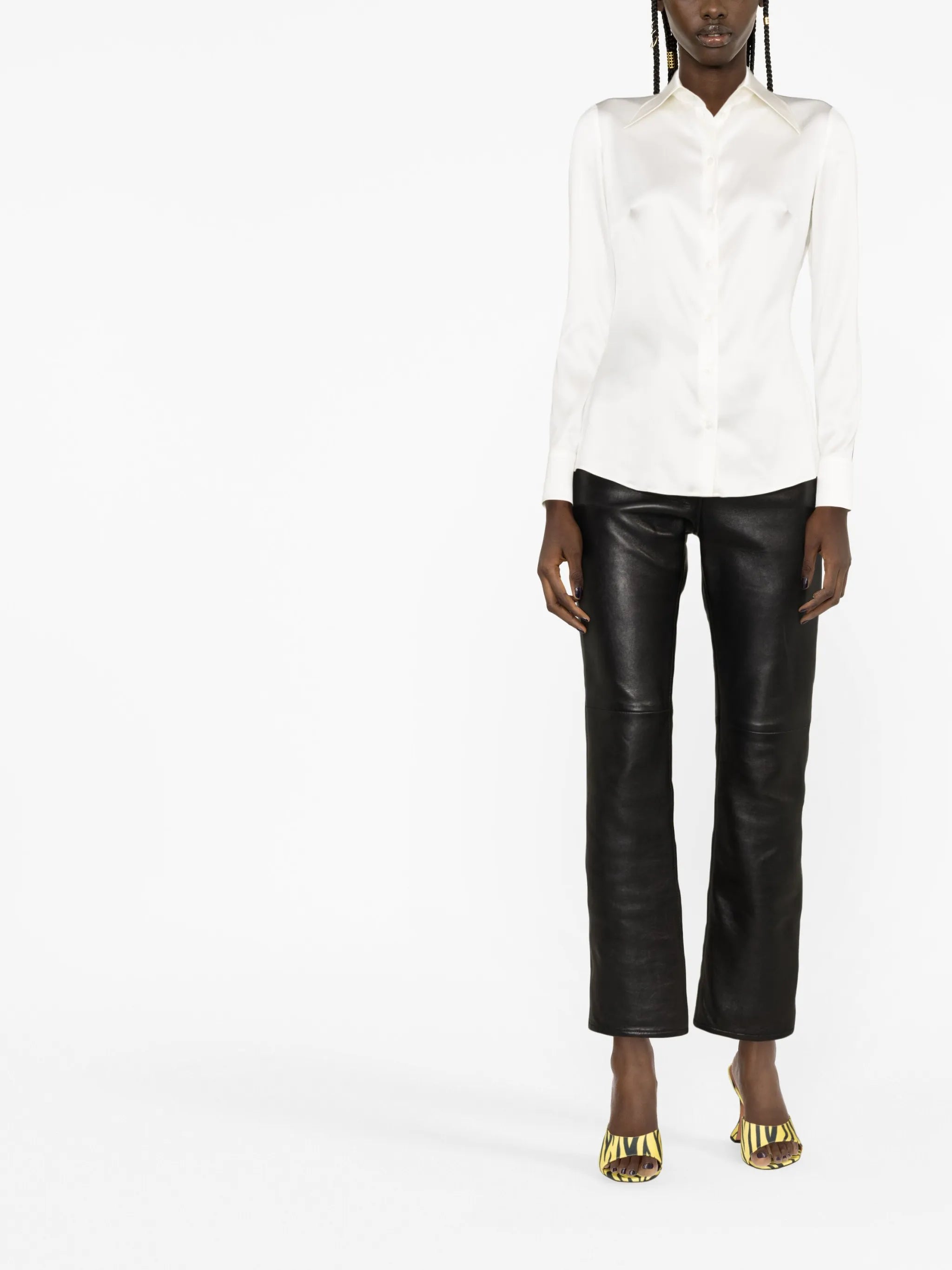 long-sleeve silk shirt