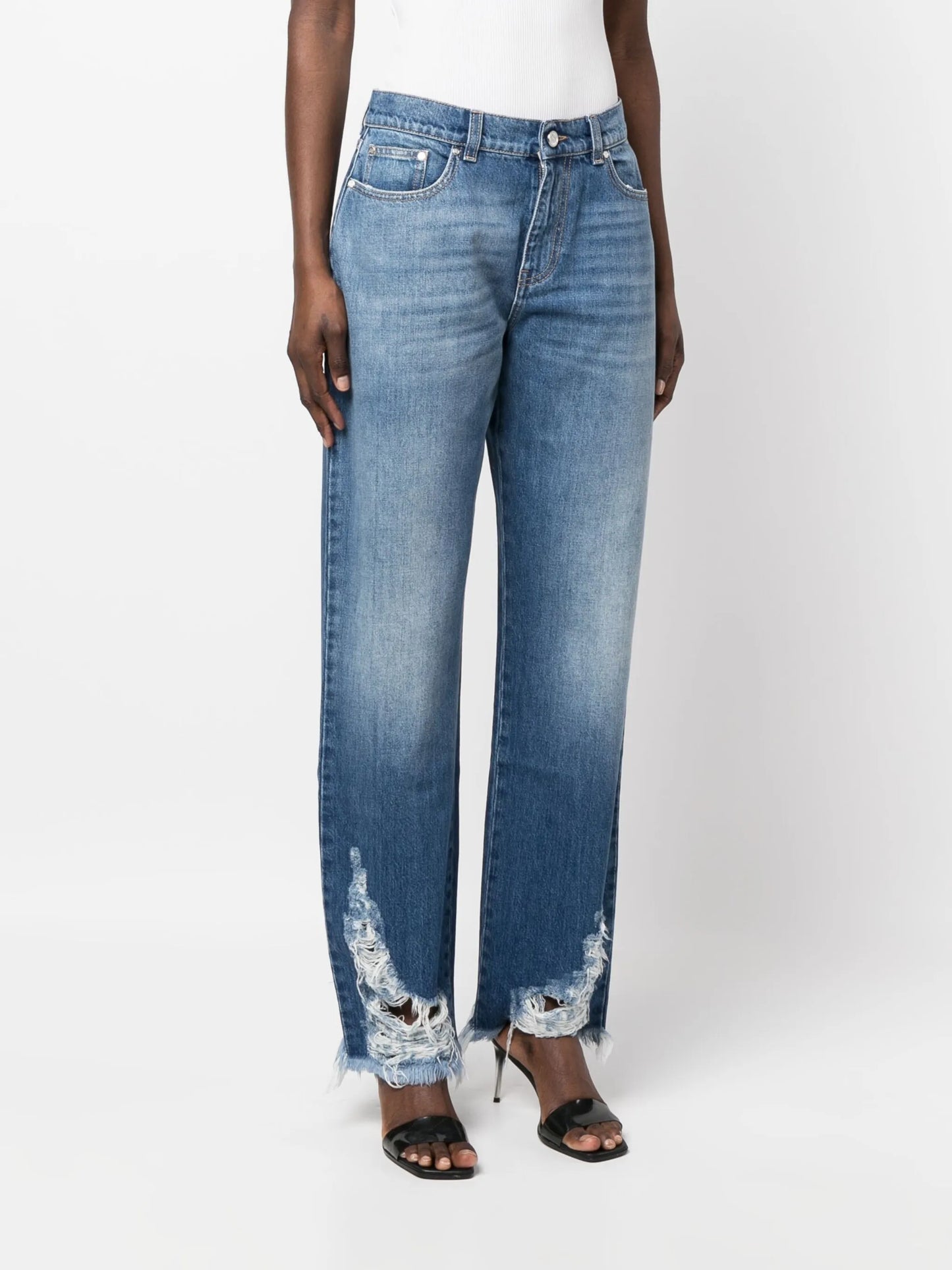 logo-patch straight-leg jeans