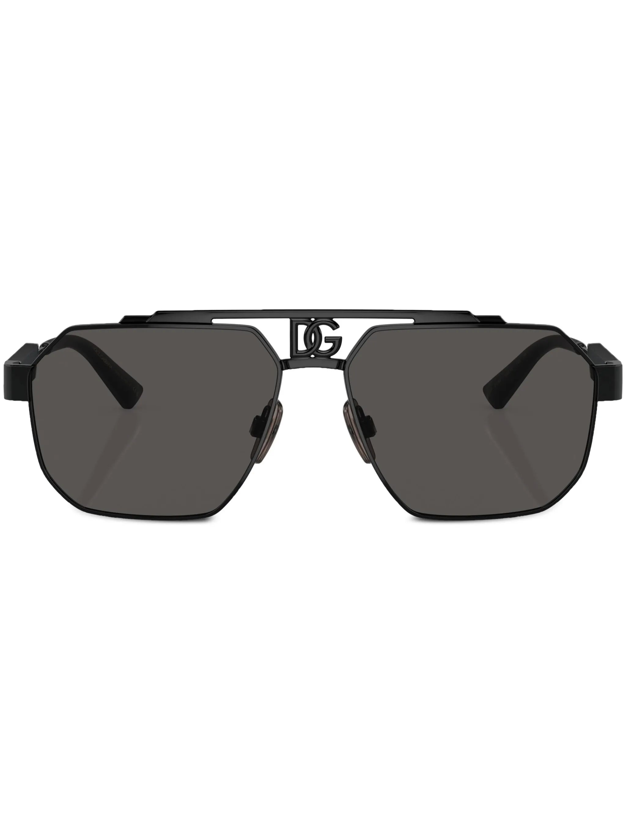 logo-plaque steel sunglasses