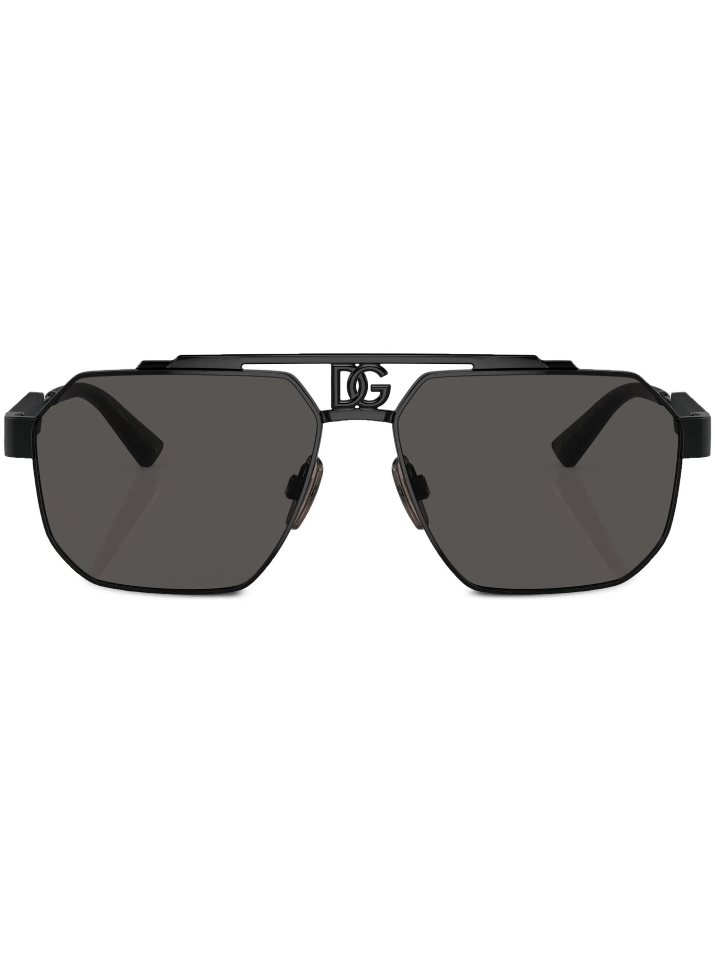 logo-plaque steel sunglasses