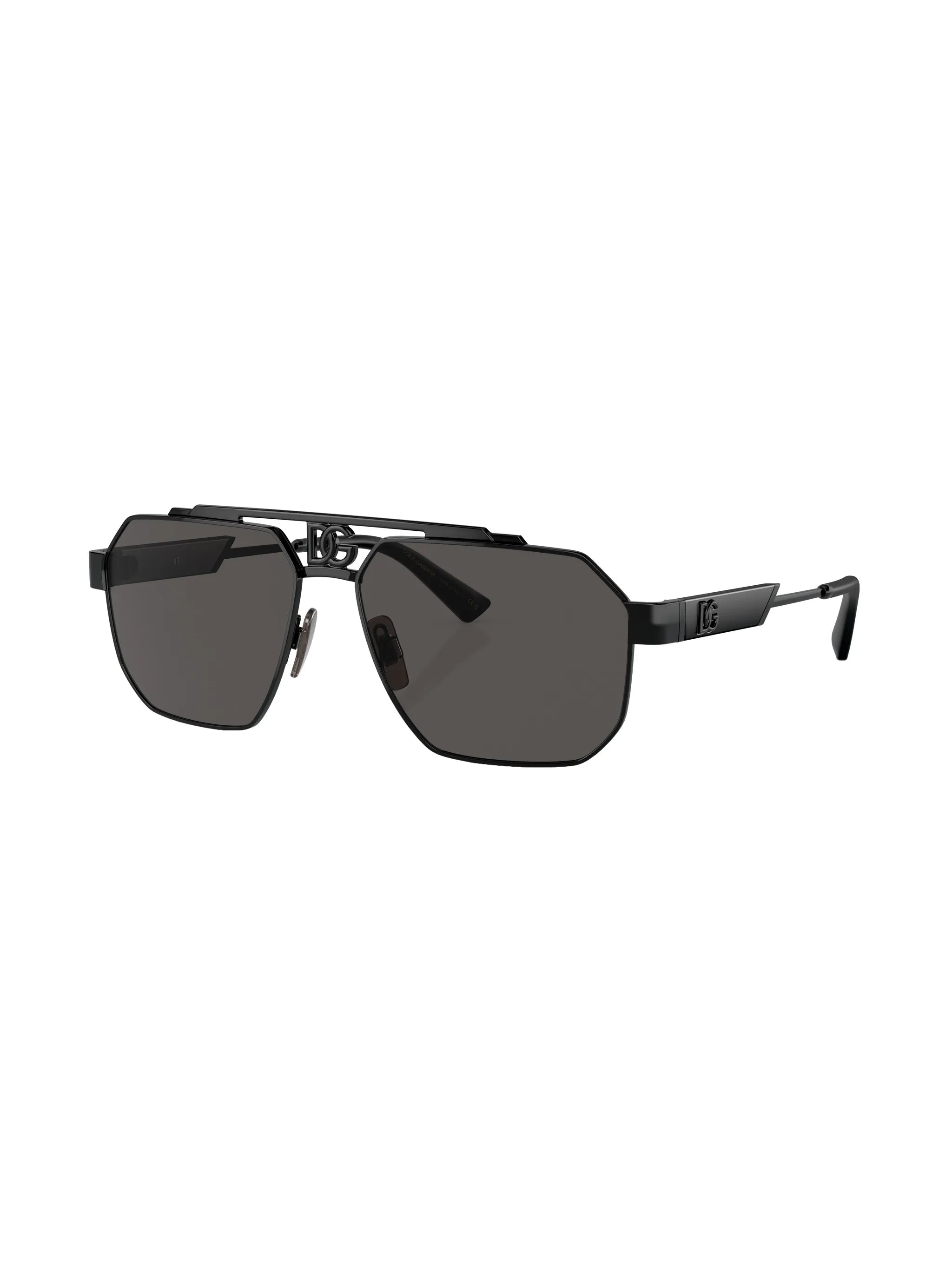 logo-plaque steel sunglasses