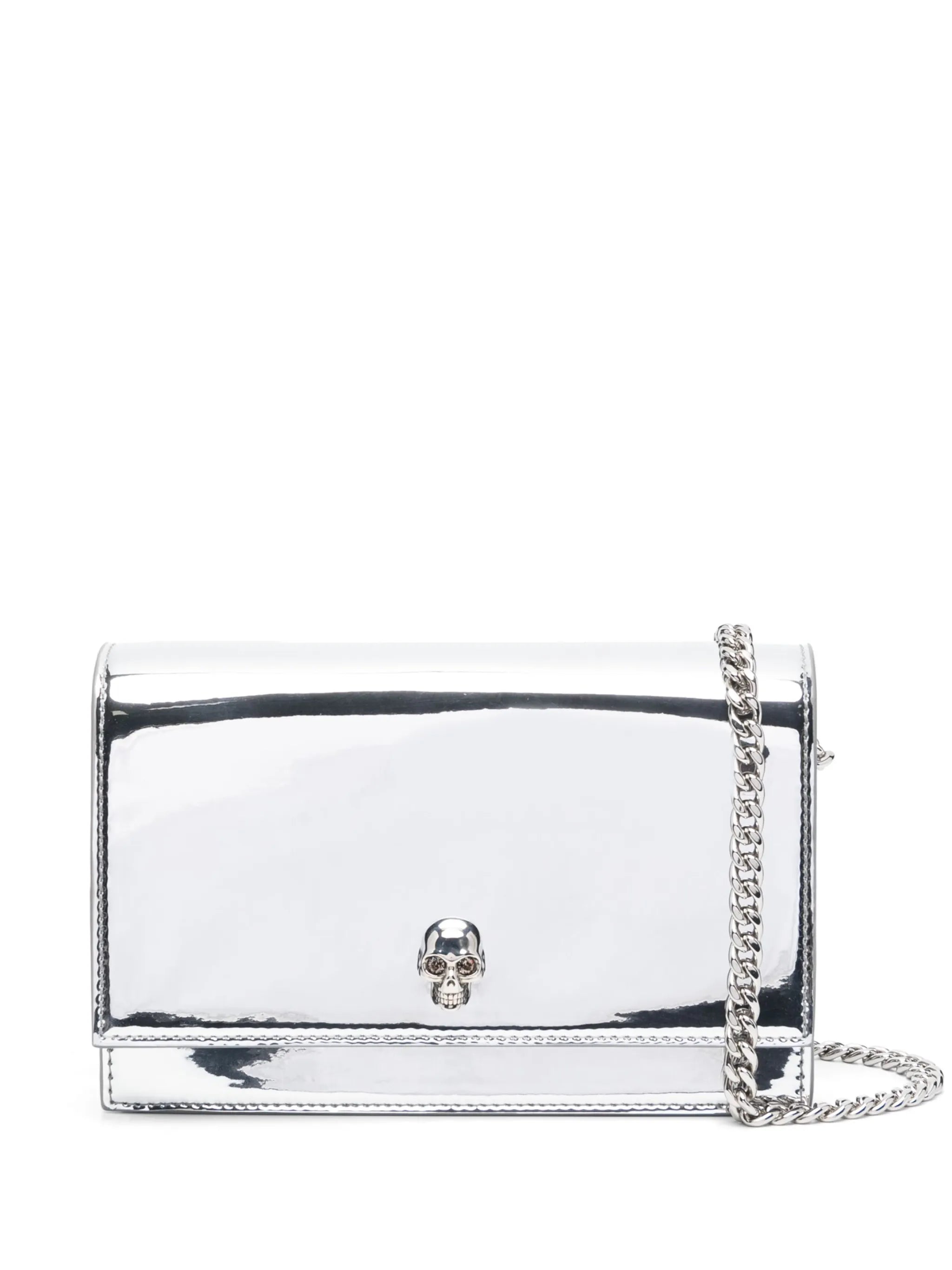 small Skull metallic shoulder bag