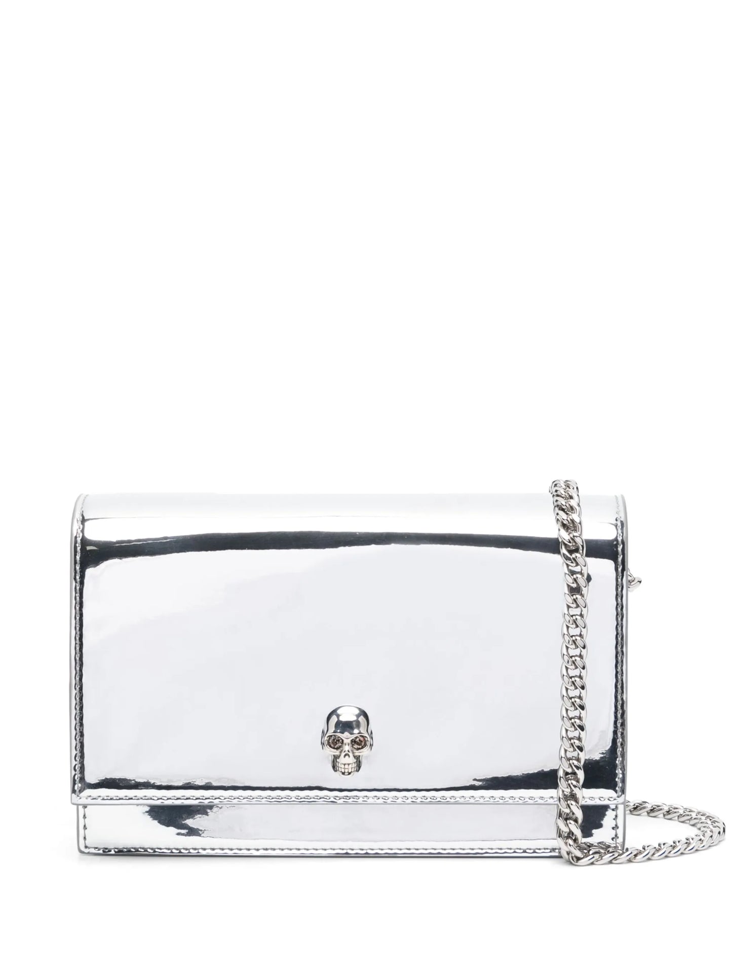 small Skull metallic shoulder bag