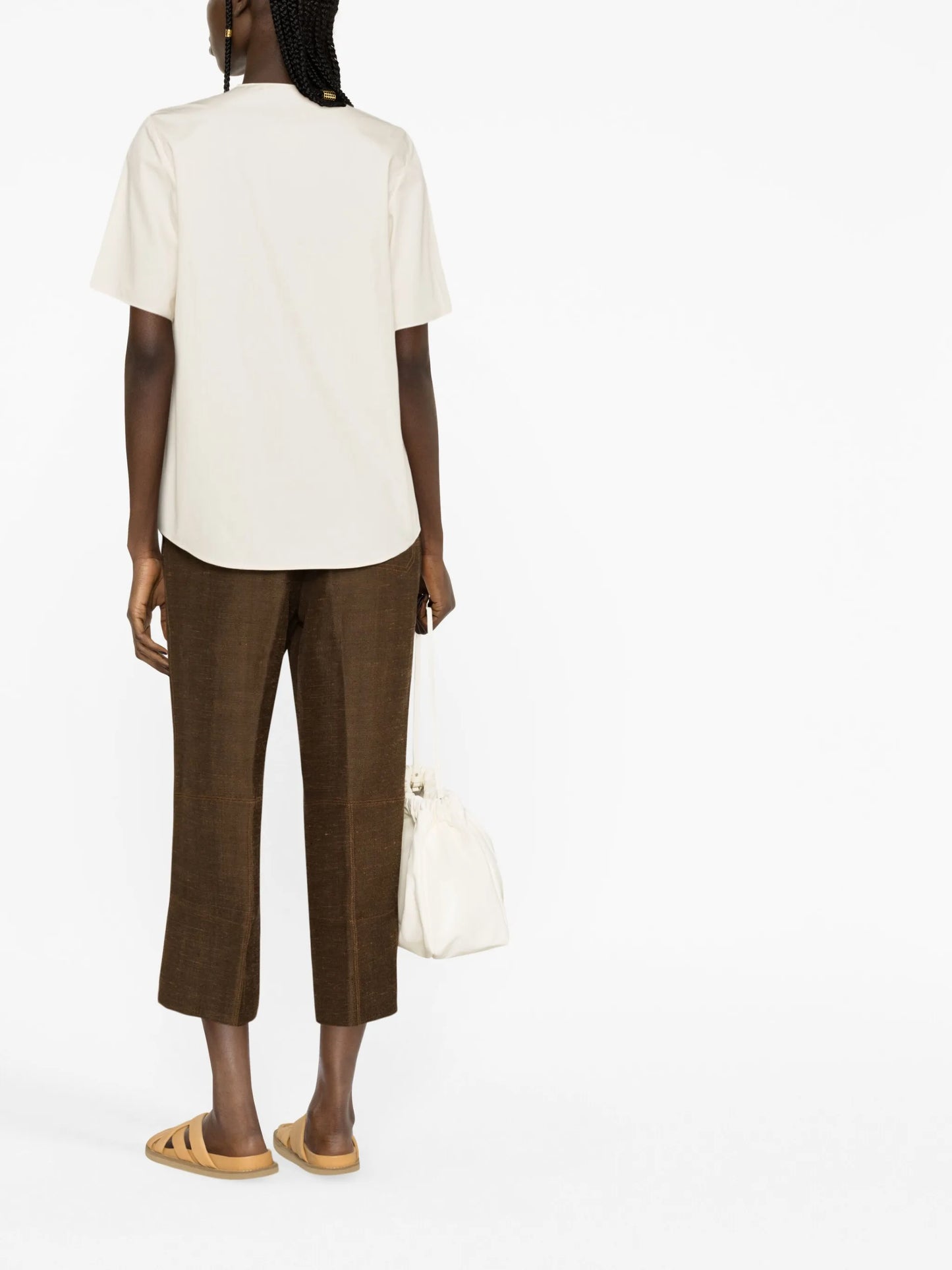 round-neck short-sleeve top