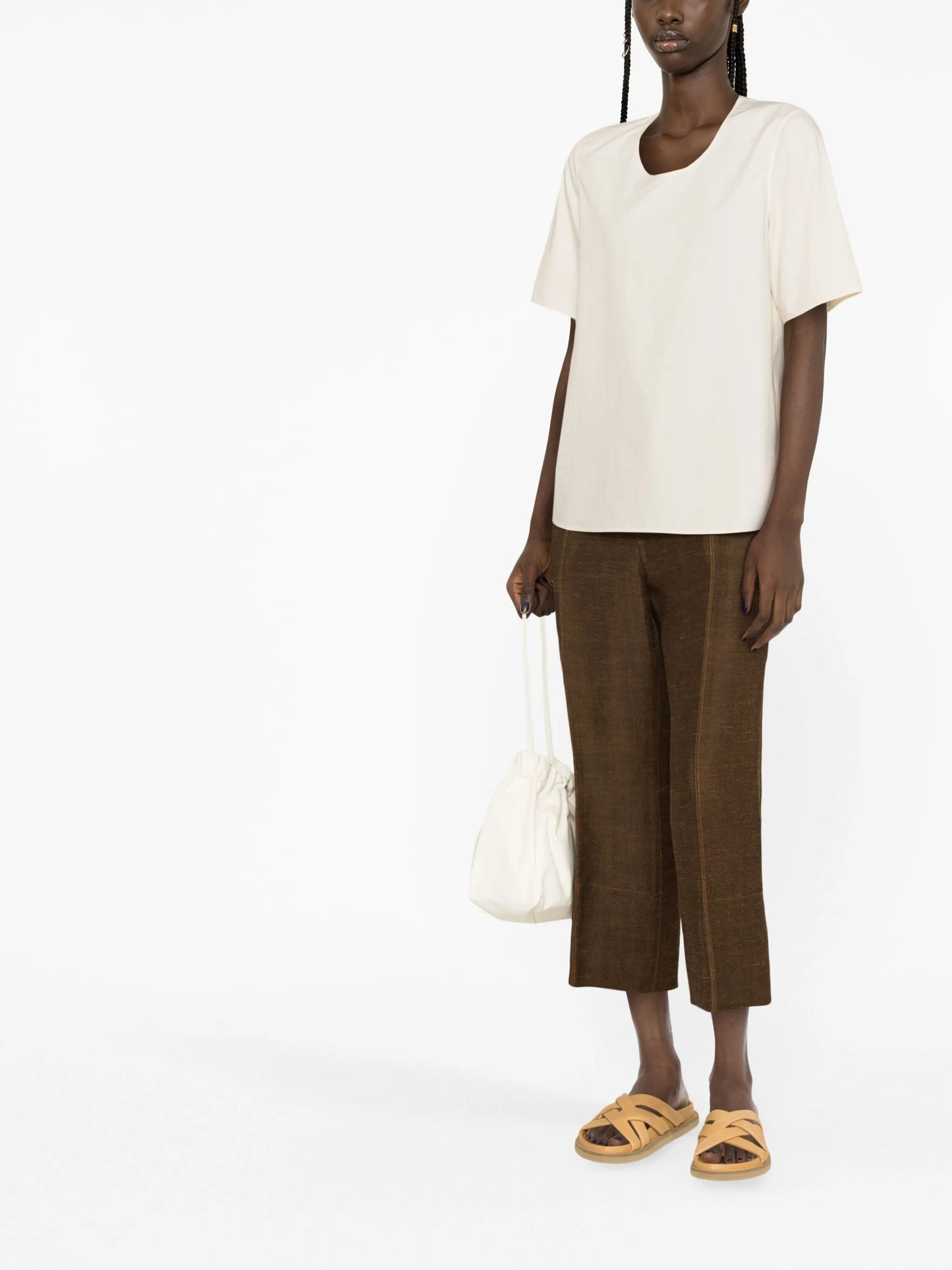 round-neck short-sleeve top