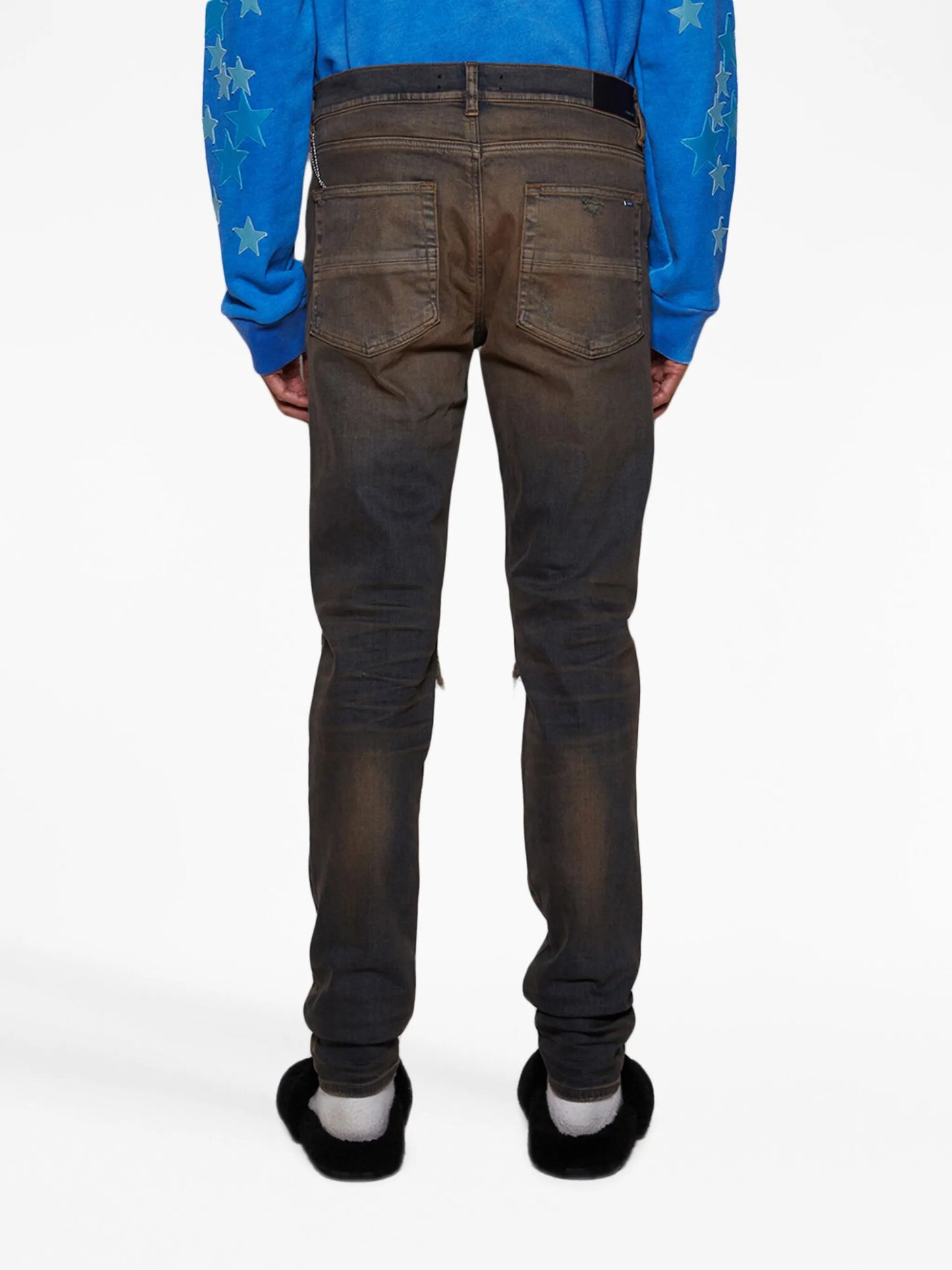 MX1 plaid-detail skinny jeans